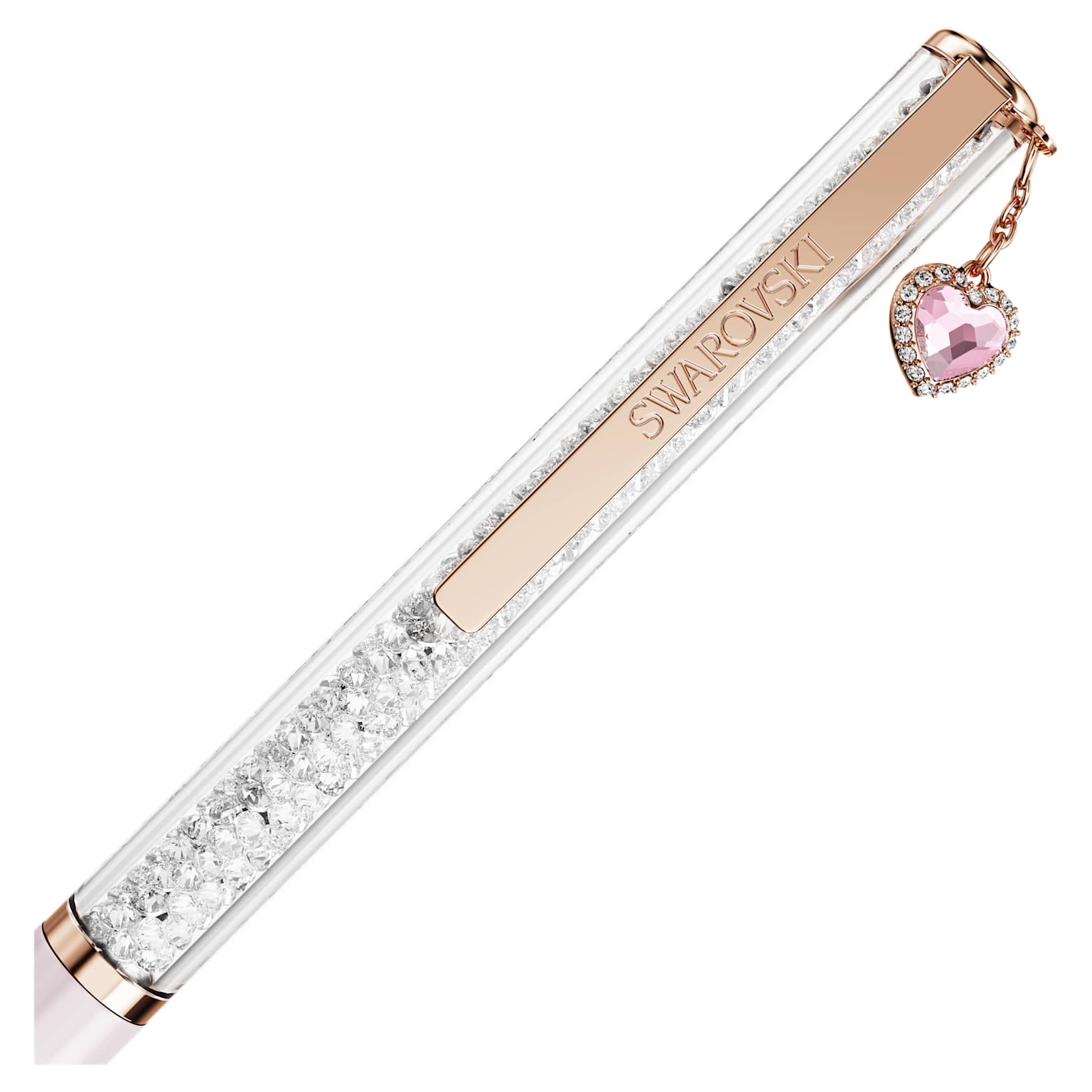 Crystalline ballpoint pen, Heart, Pink, Pink lacquered, rose gold-tone plated by SWAROVSKI