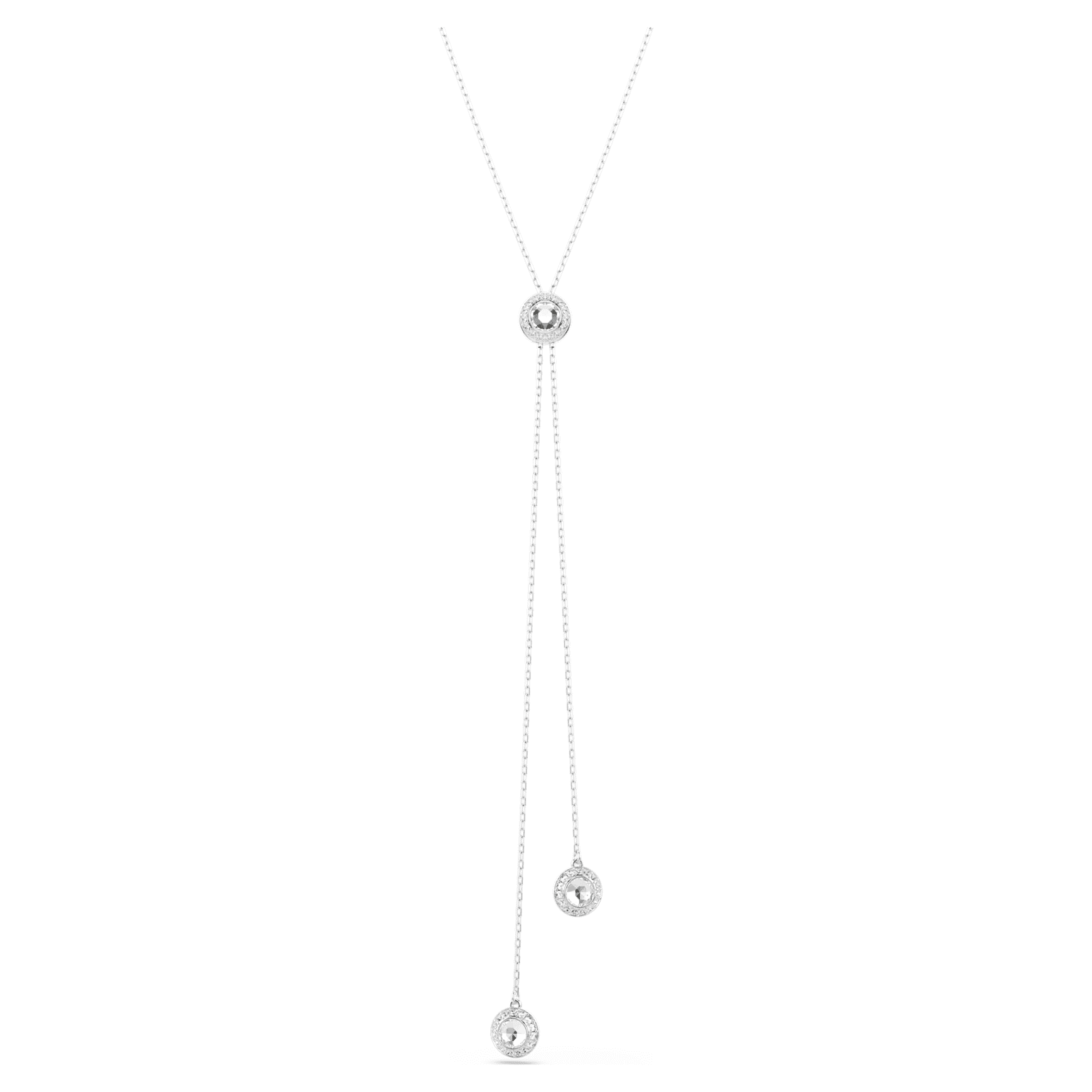 Una Angelic Y pendant, Round cut, White, Rhodium plated by SWAROVSKI