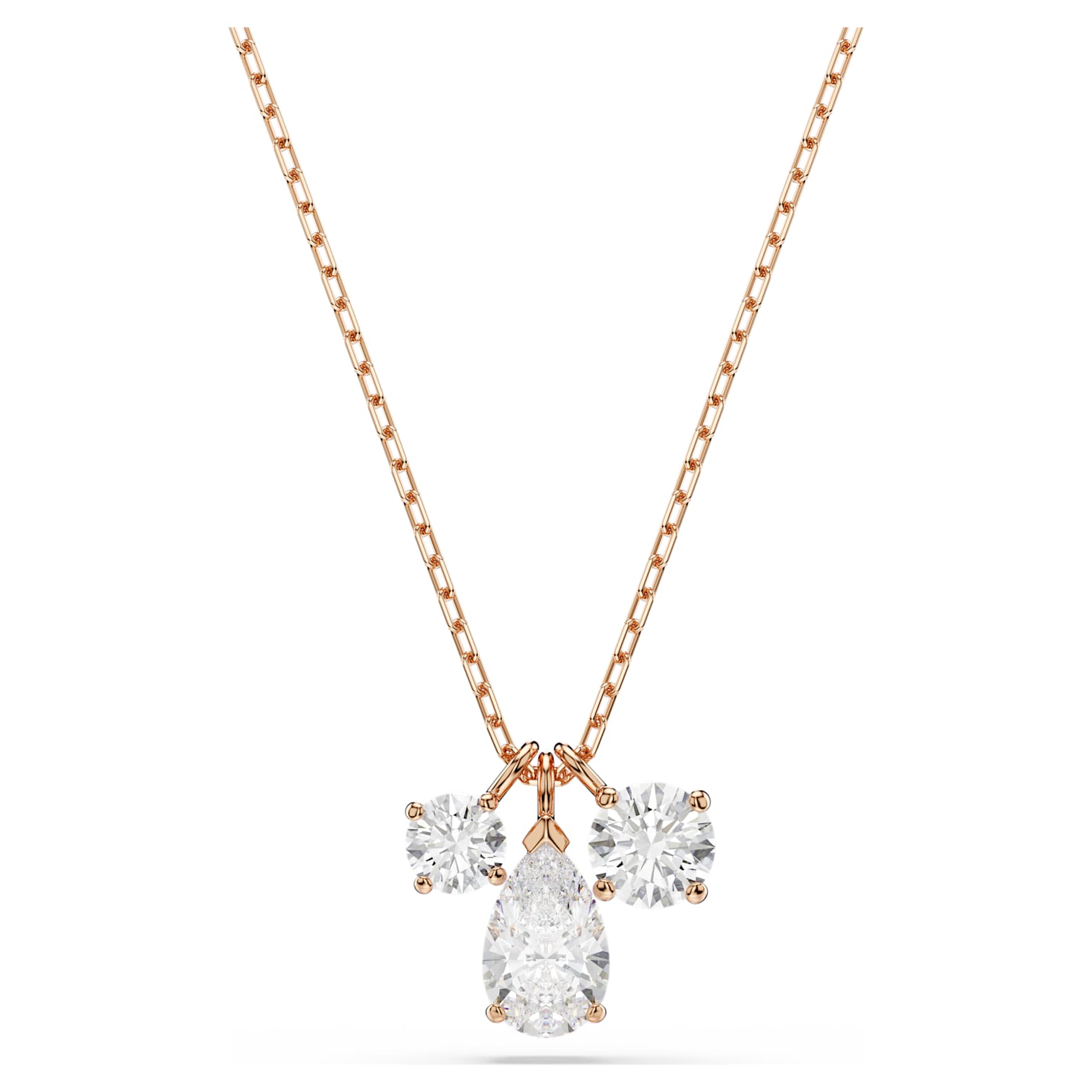 Mesmera pendant, Mixed cuts, White, 18K rose gold finish