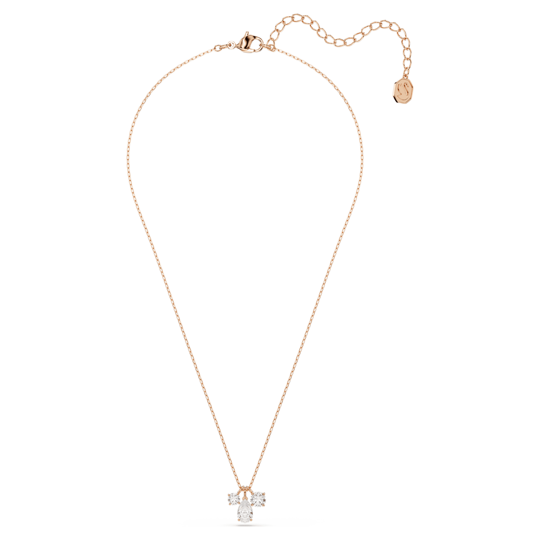 Mesmera pendant, Mixed cuts, White, Rose gold-tone plated by SWAROVSKI