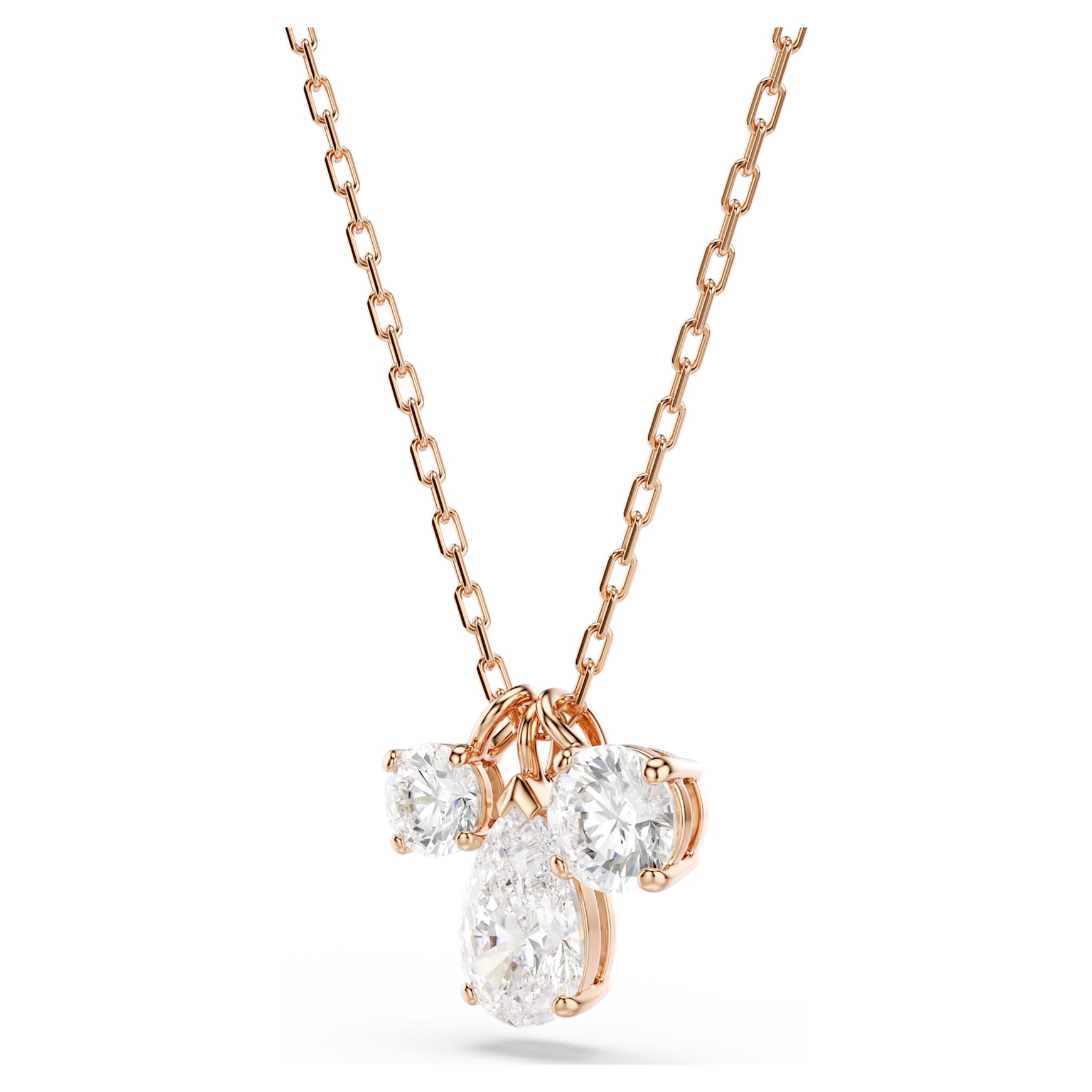 Mesmera pendant, Mixed cuts, White, Rose gold-tone plated by SWAROVSKI