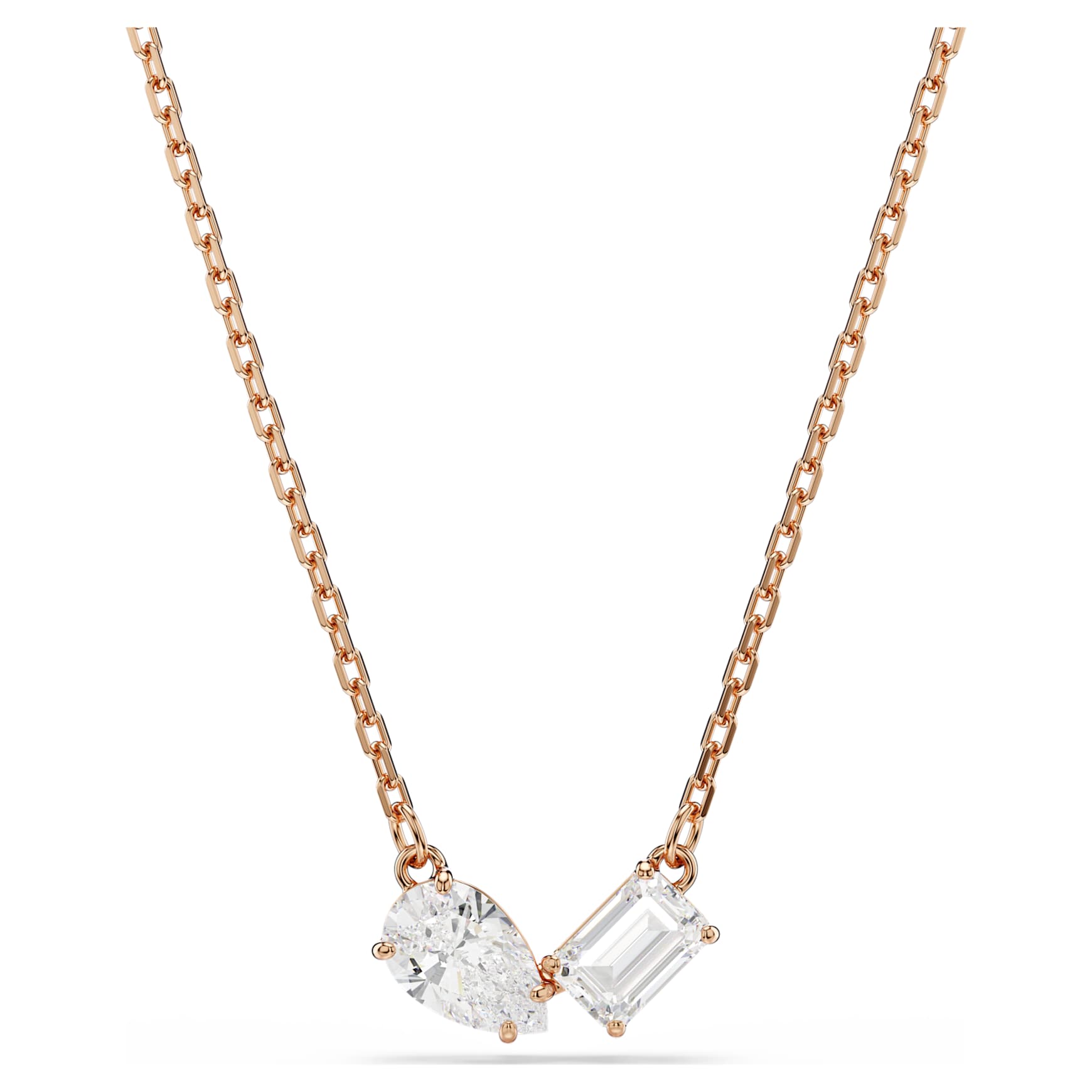 Mesmera set, Pear cut, Octagon cut, White, 18K rose gold finish
