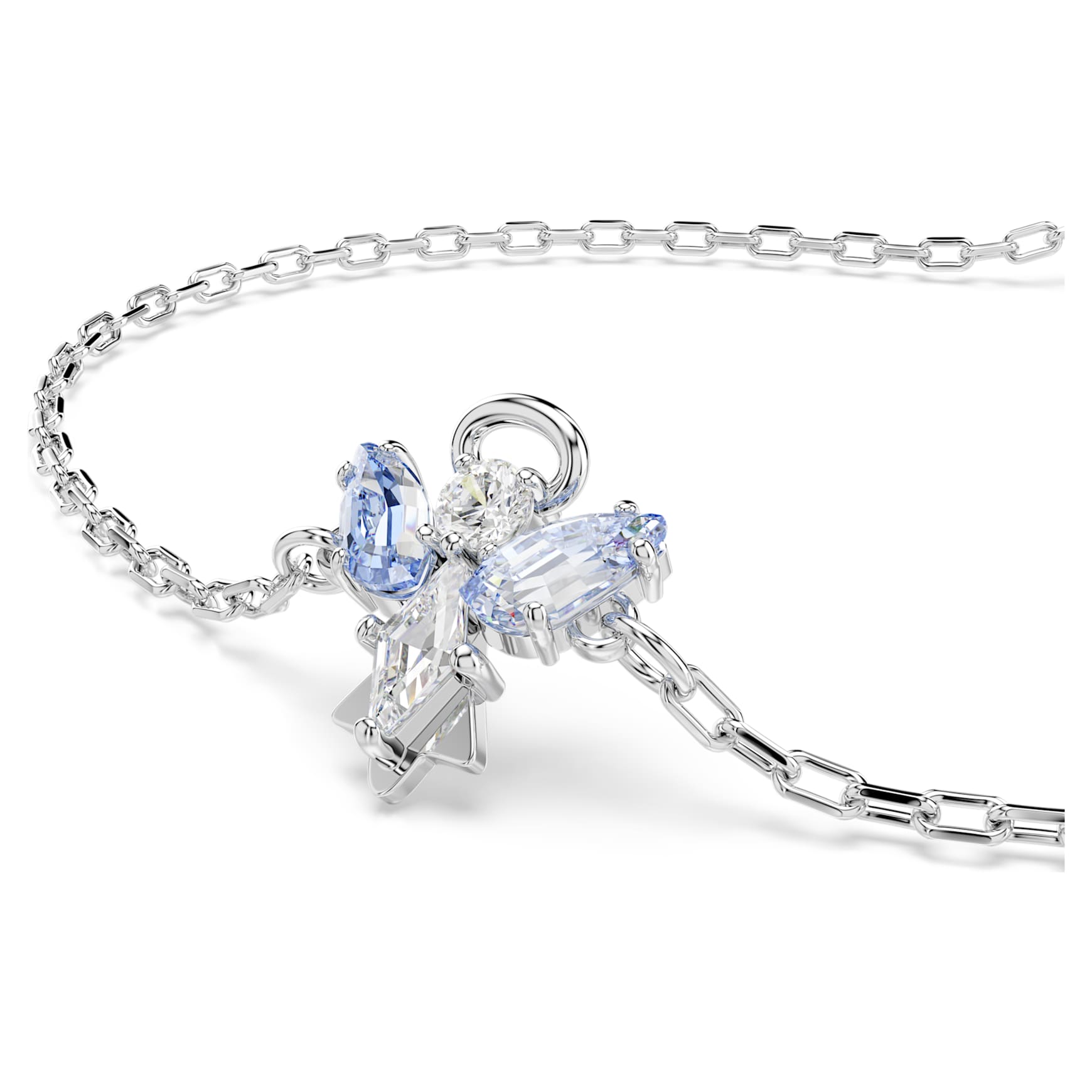 Magic bracelet, Angel, Blue, Rhodium plated by SWAROVSKI