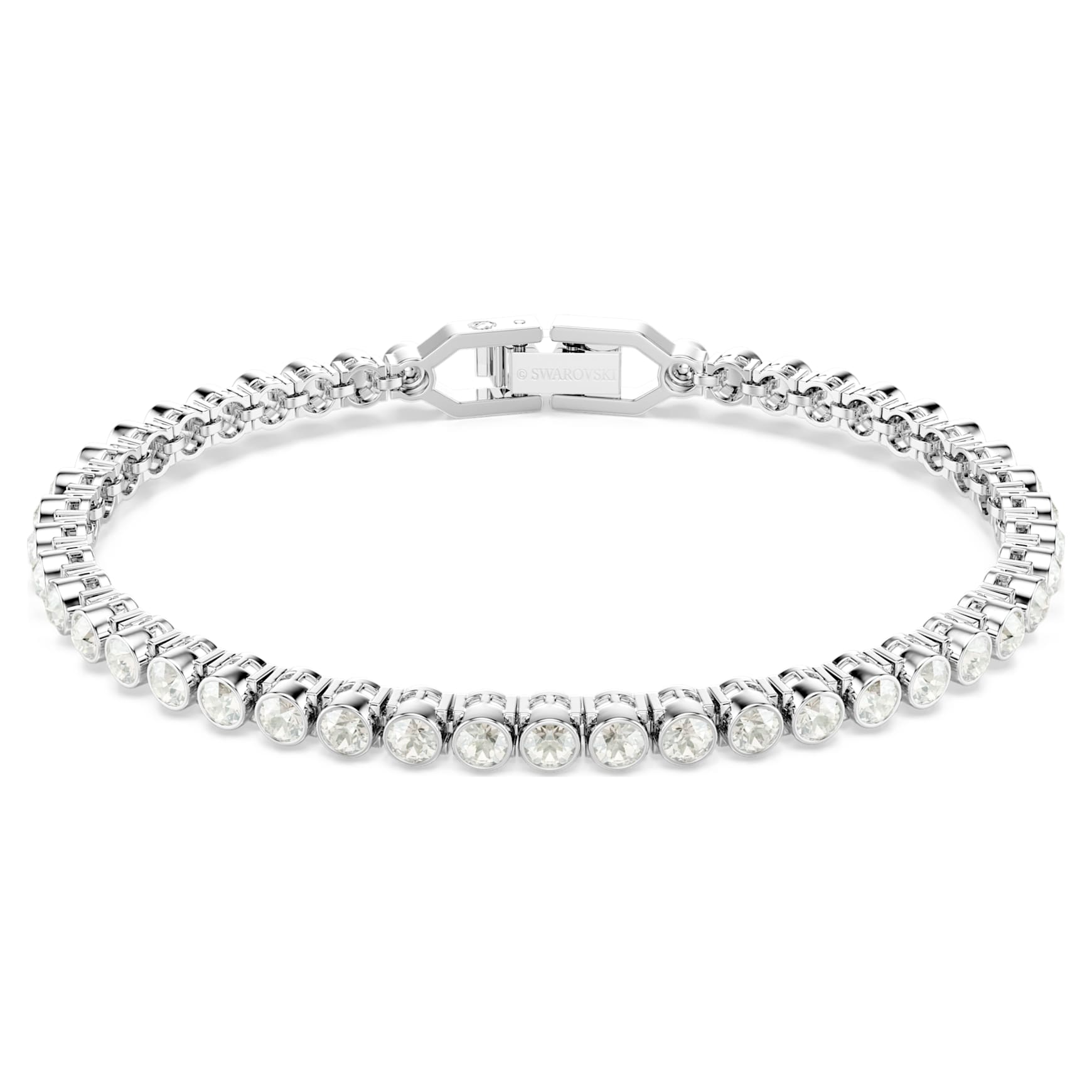 Imber Emily Tennis bracelet, Round cut, Gray, Rhodium plated by SWAROVSKI