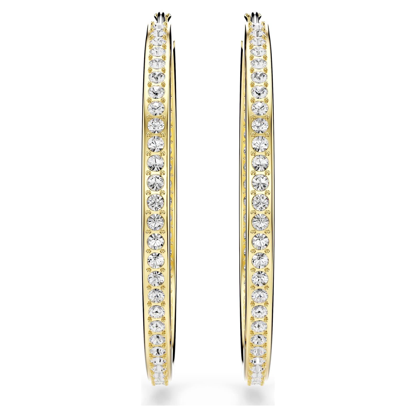 Sommerset hoop earrings, White, Gold-tone plated by SWAROVSKI
