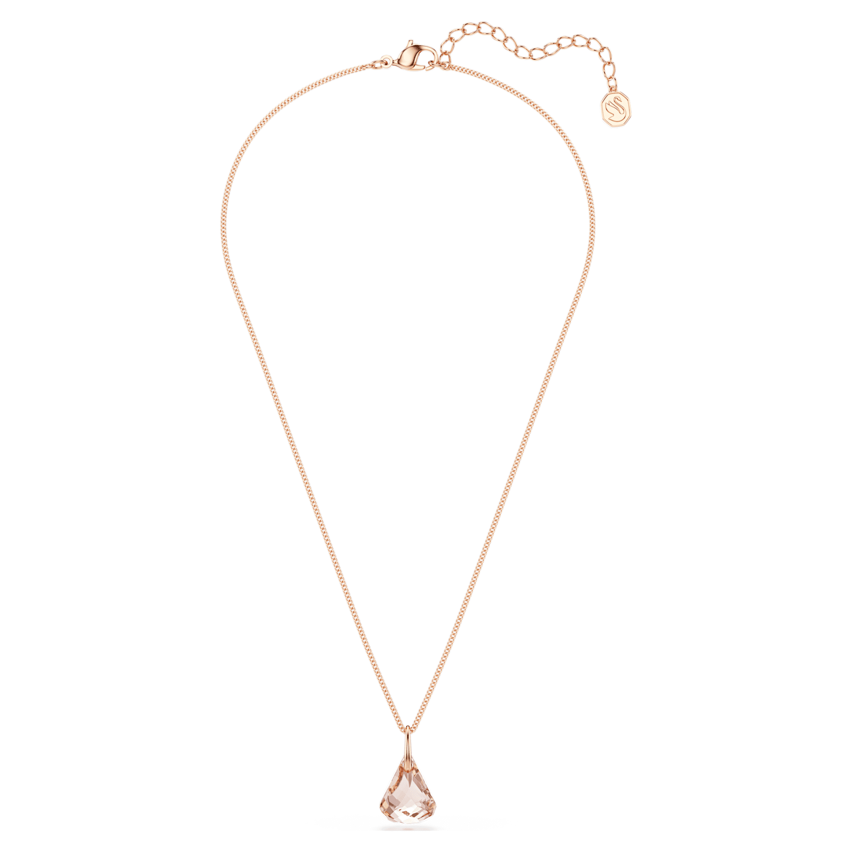 Lunar drop pendant, Rose gold-tone plated by SWAROVSKI