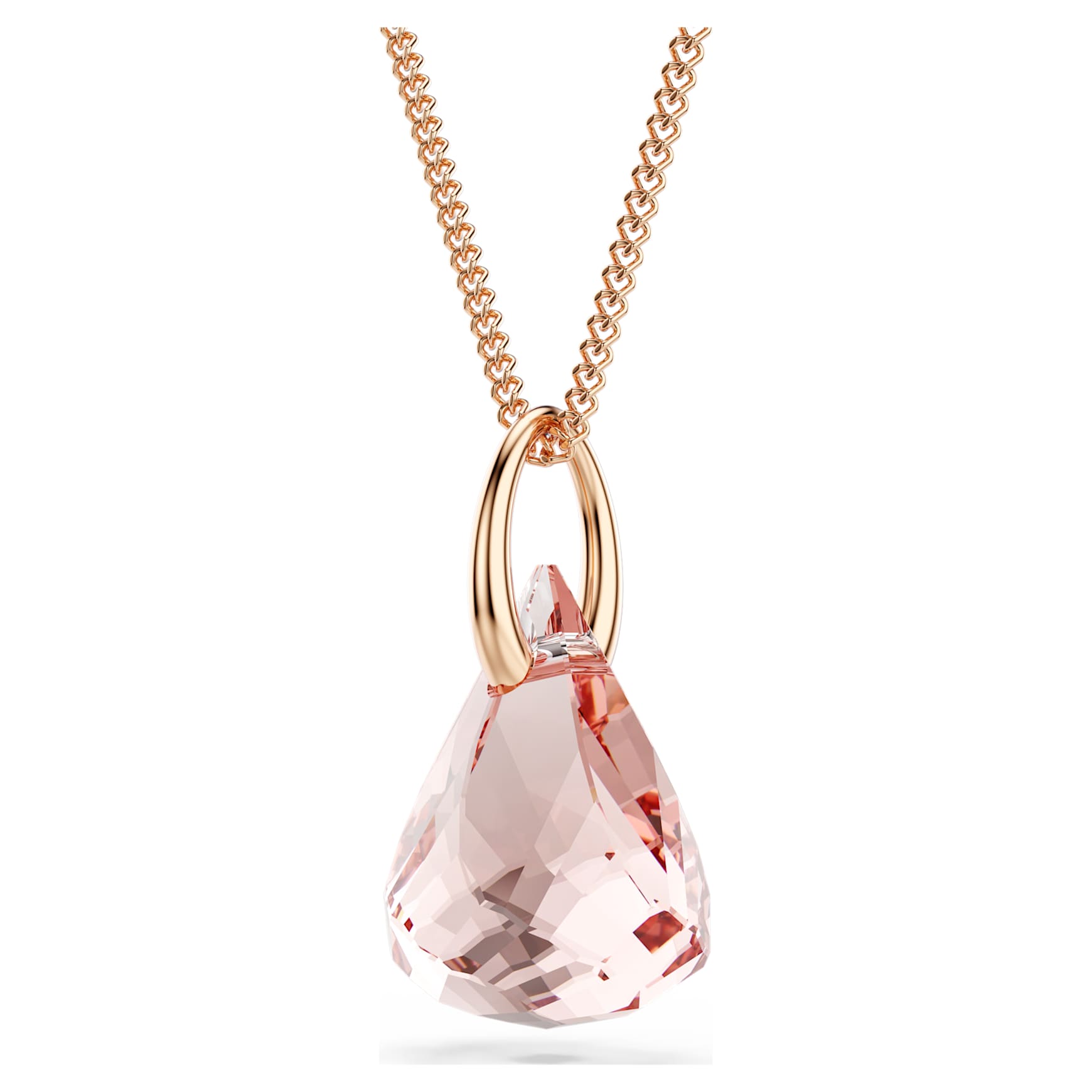 Lunar drop pendant, Rose gold-tone plated by SWAROVSKI