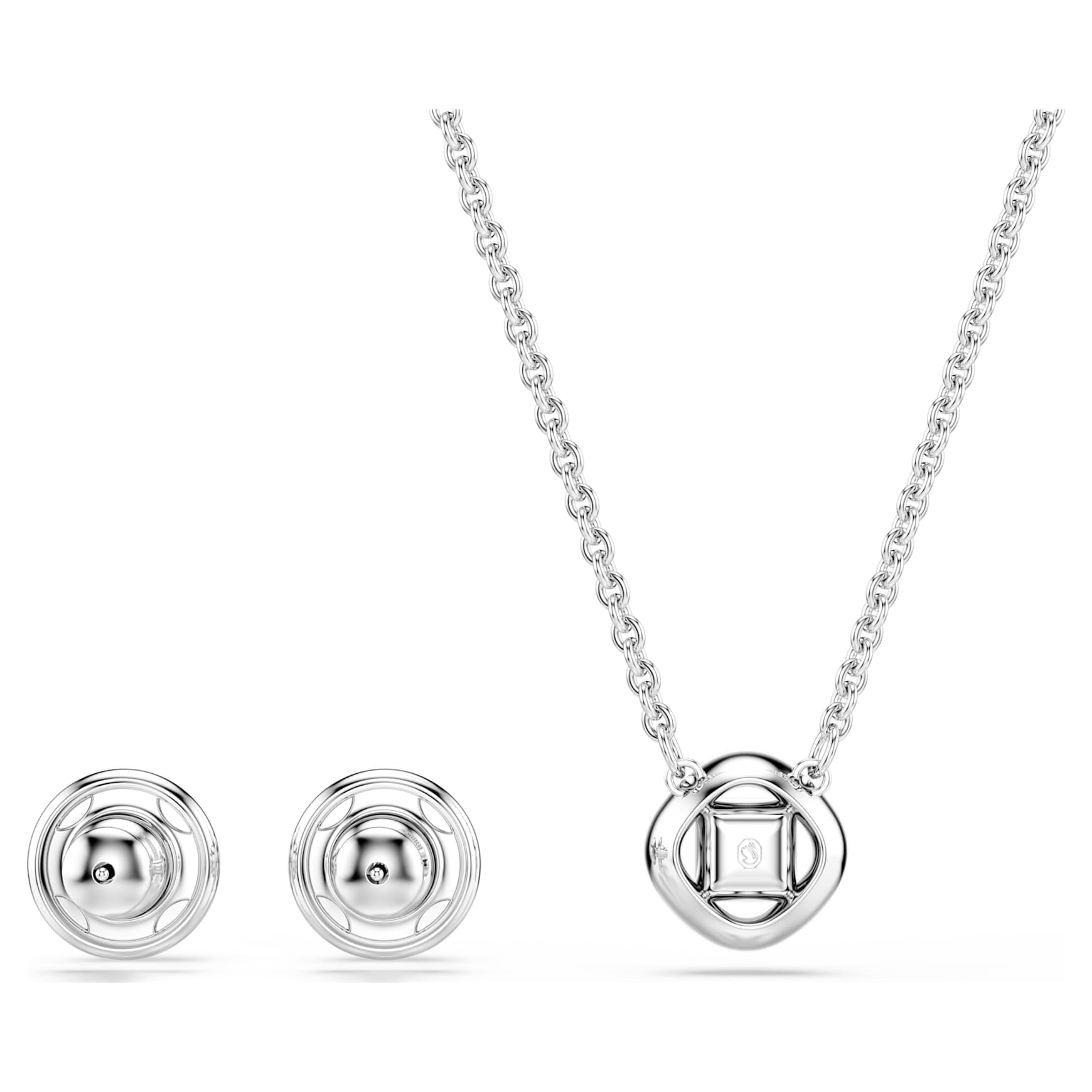Una Angelic set, Round cut, White, Rhodium plated by SWAROVSKI