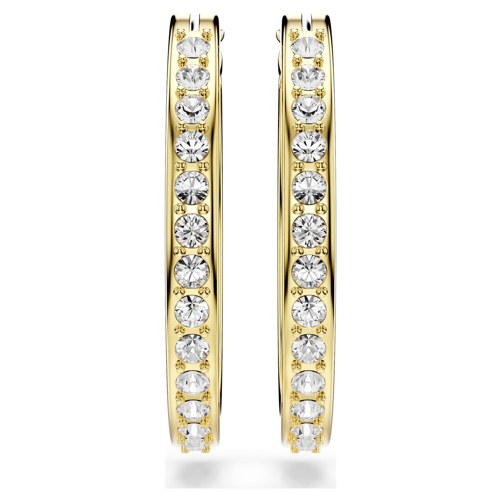 Sommerset hoop earrings, Small, White, Gold-tone plated by SWAROVSKI