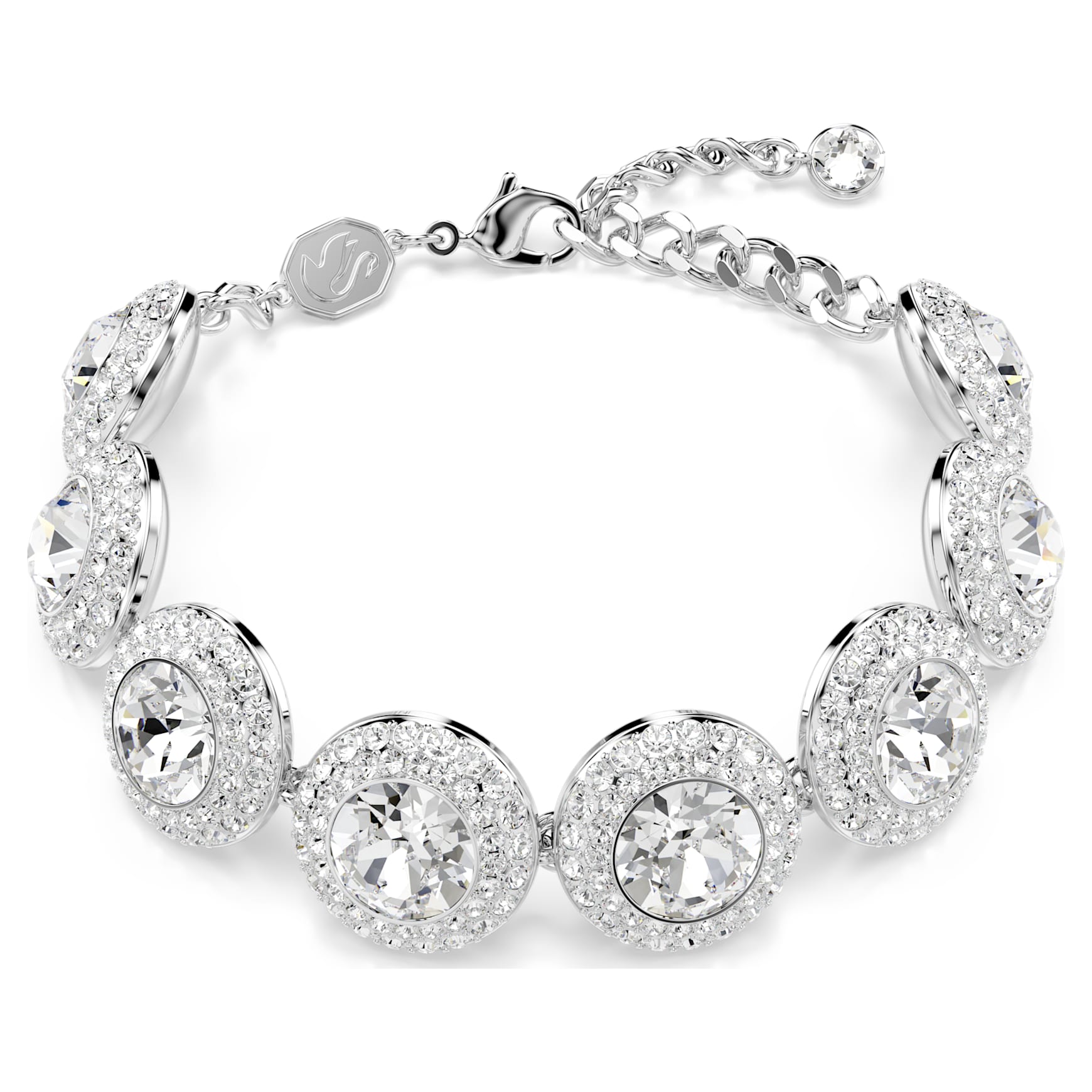 Una Angelic bracelet, White, Rhodium plated by SWAROVSKI