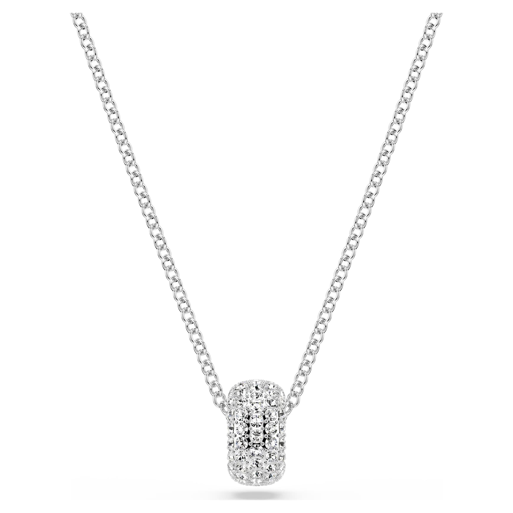 Dextera pendant, White, Rhodium plated by SWAROVSKI