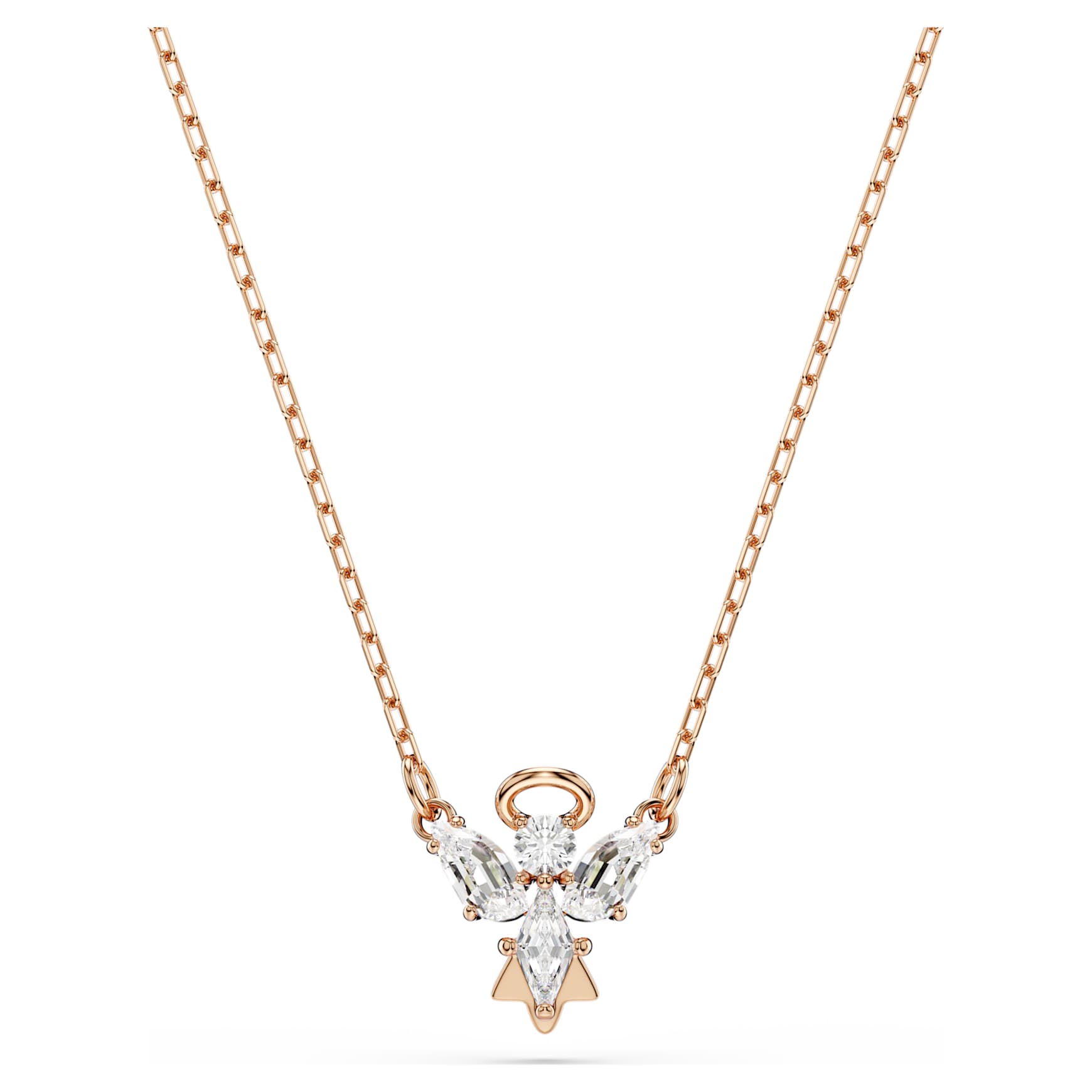 Magic necklace, Angel, White, 18K rose gold finish