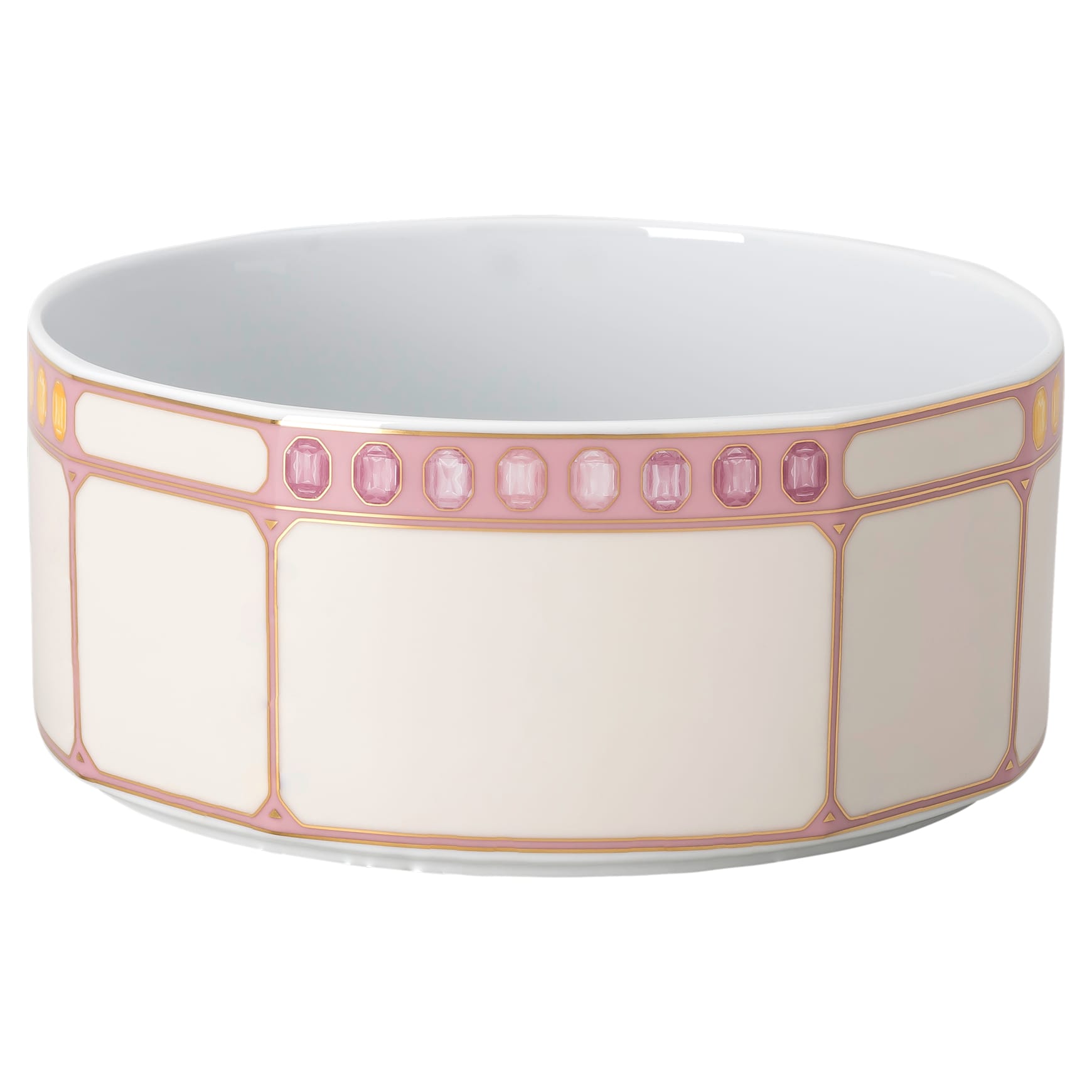 Idyllia bowl, Porcelain, Crystal print motif, citron, Small, Multicoloured by SWAROVSKI