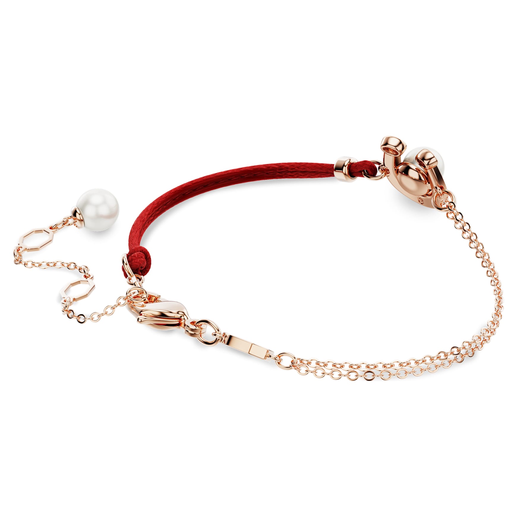 Symbolica bracelet, Crystal pearl, Pavé, Horseshoe, White, Rose gold-tone plated by SWAROVSKI