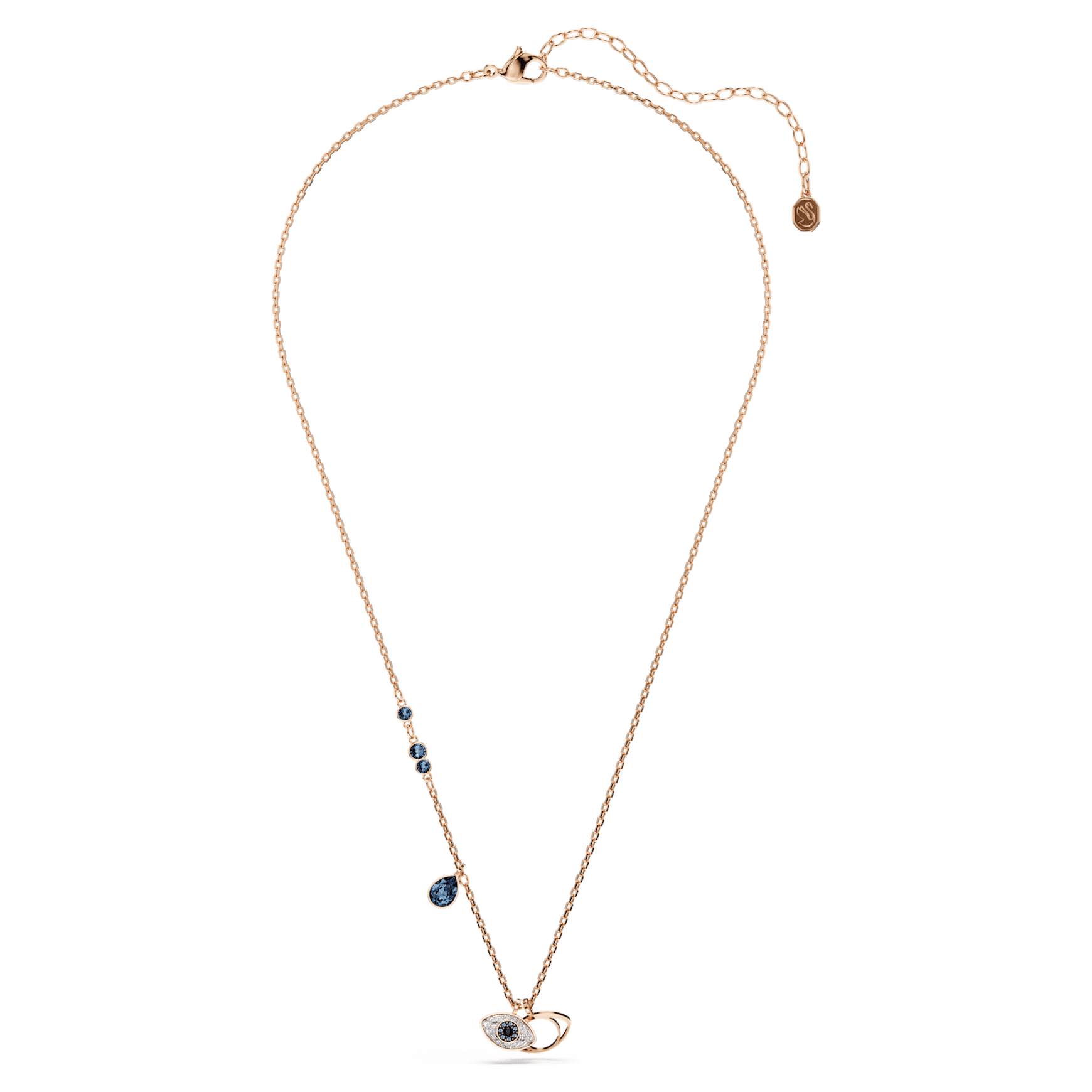 Symbolica pendant, Eye, Multicoloured, 18K rose gold finish