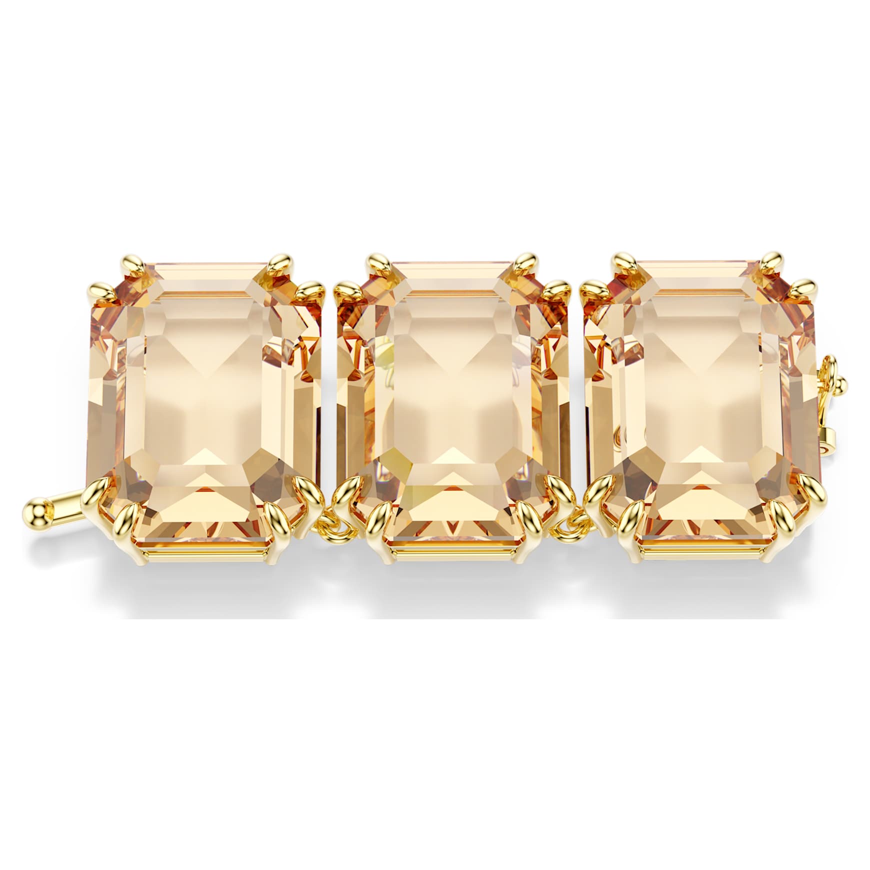 Millenia extender, Octagon cut, Caramel, Gold-tone plated