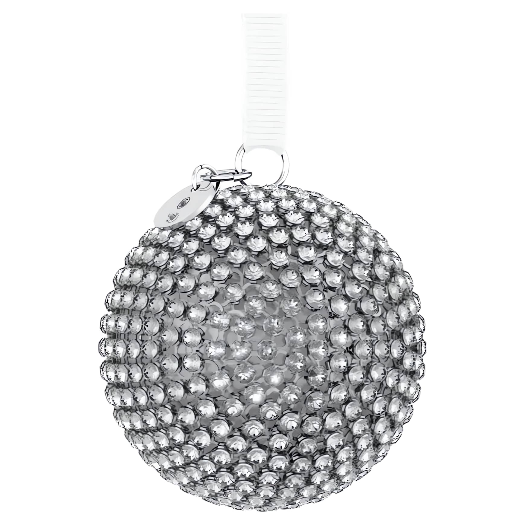 Holiday Magic Classics Crystal Mesh Ball Ornament, Silver tone