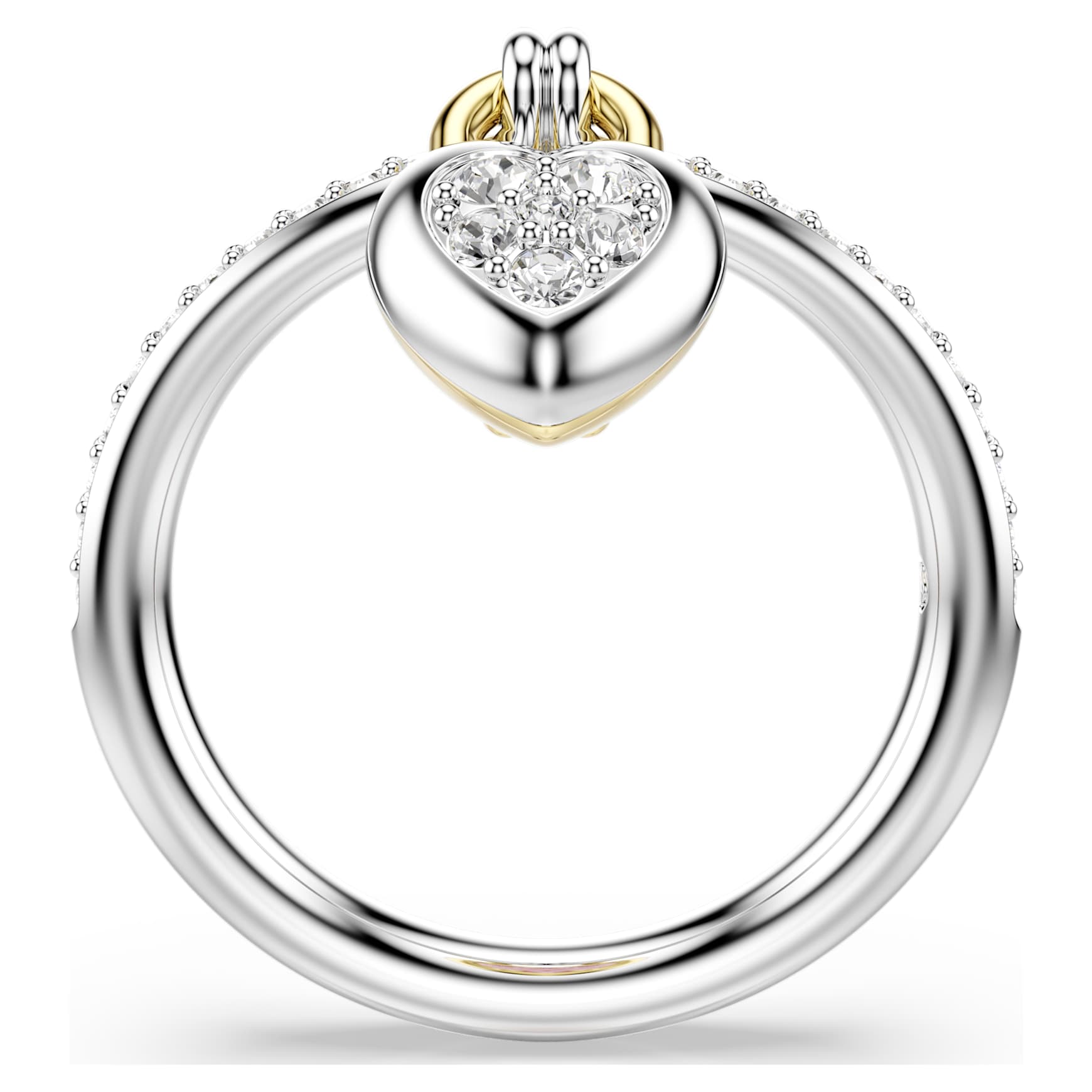 Idyllia motif ring, Mixed cuts, Heart, Pink, metal finish by SWAROVSKI