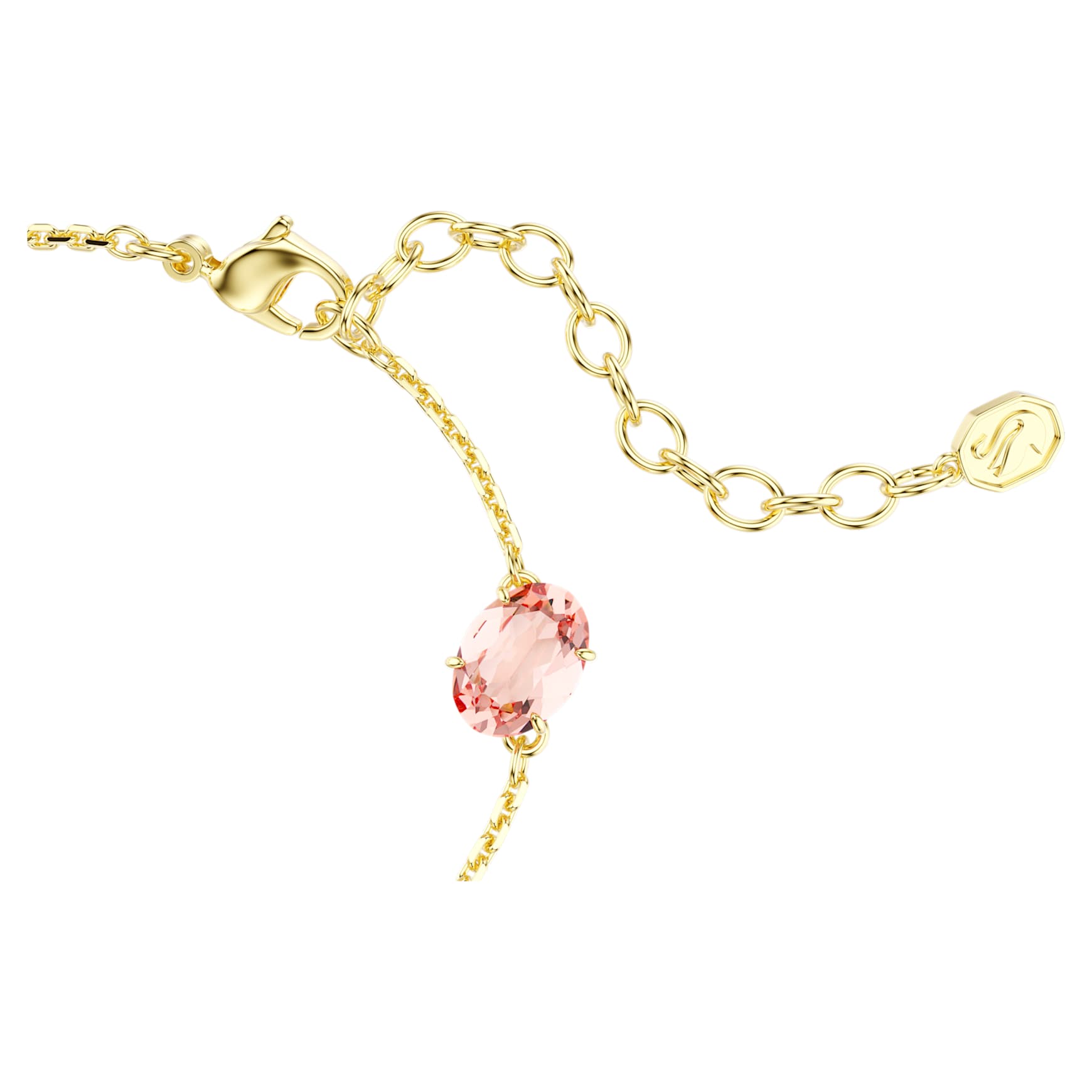 Gema bracelet, Mixed cuts, Dangling crystals, Multicoloured, 18K gold finish