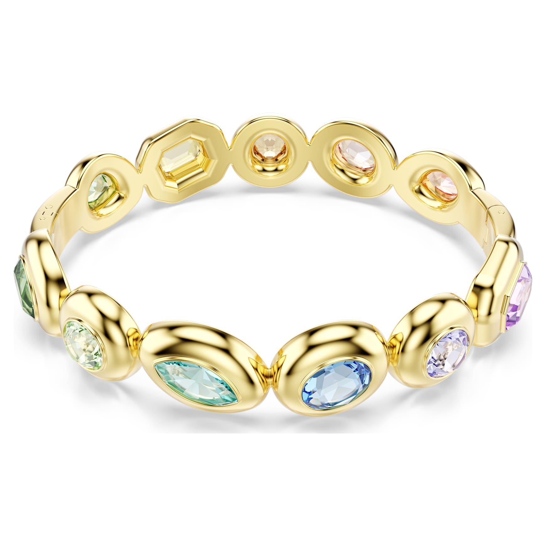 Gema bangle, Mixed cuts, Multicolored, Gold-tone plated