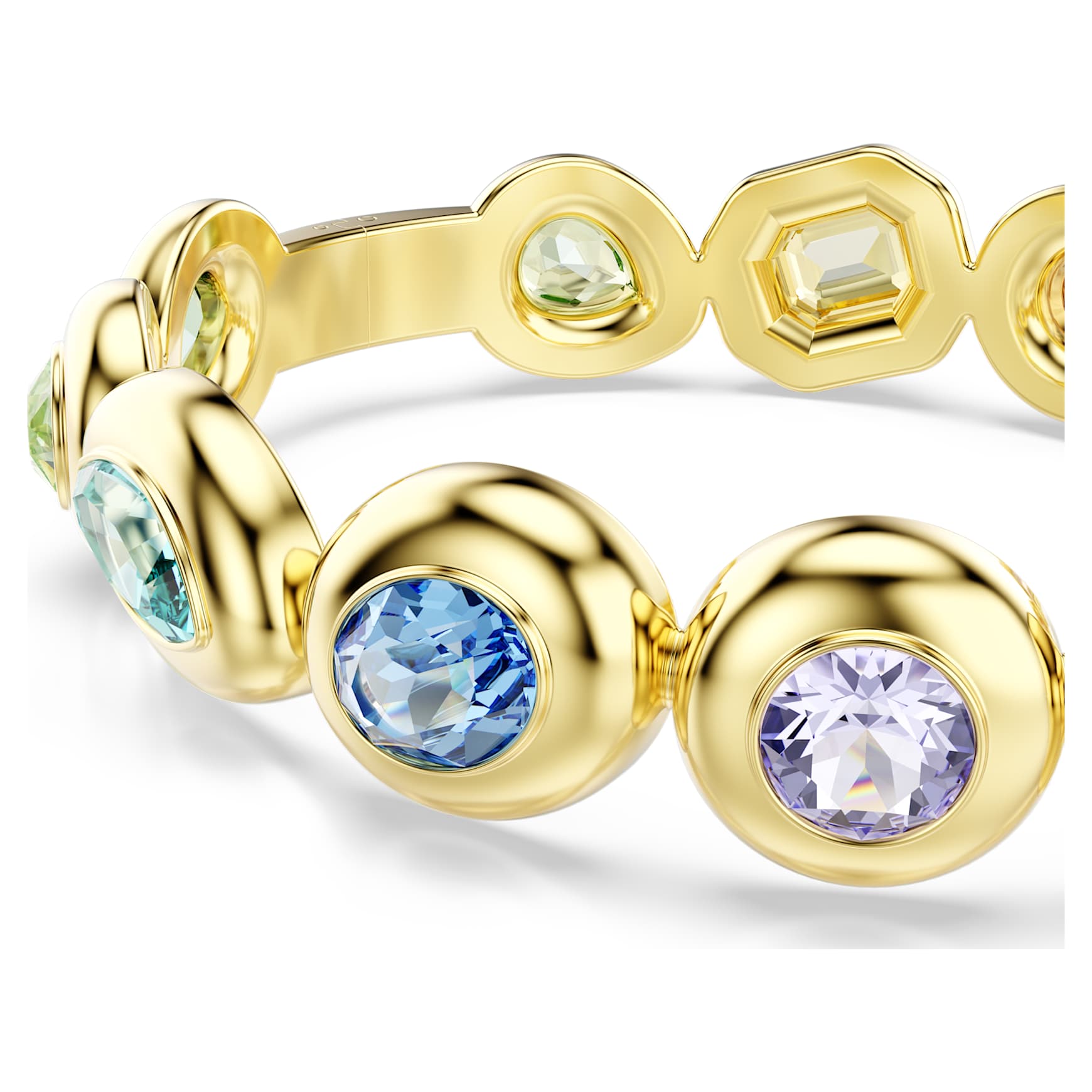 Gema bangle, Mixed cuts, Multicolored, 18K gold finish - Swarovski, 5737447