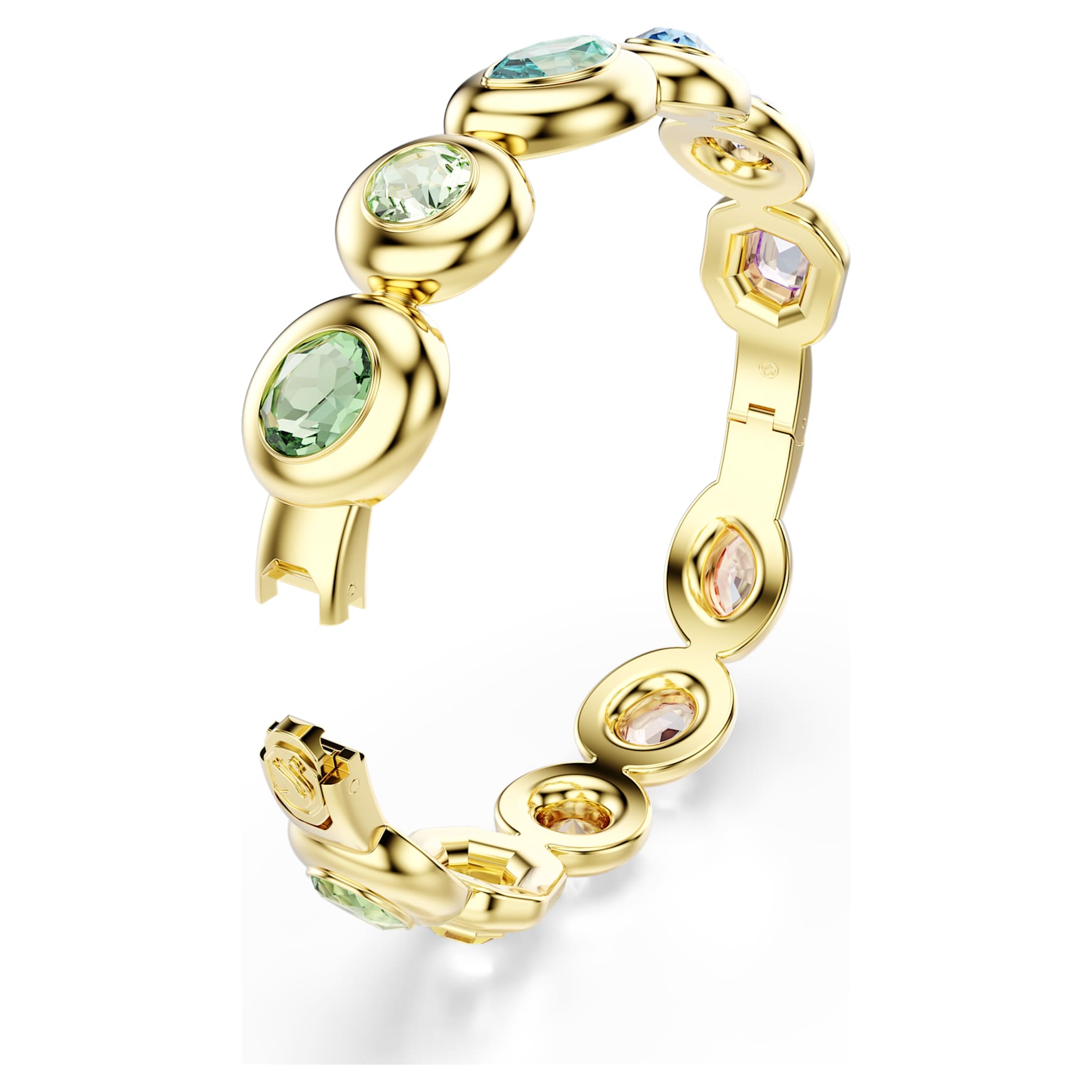 Gema bangle, Mixed cuts, Multicoloured, Gold-tone plated by SWAROVSKI