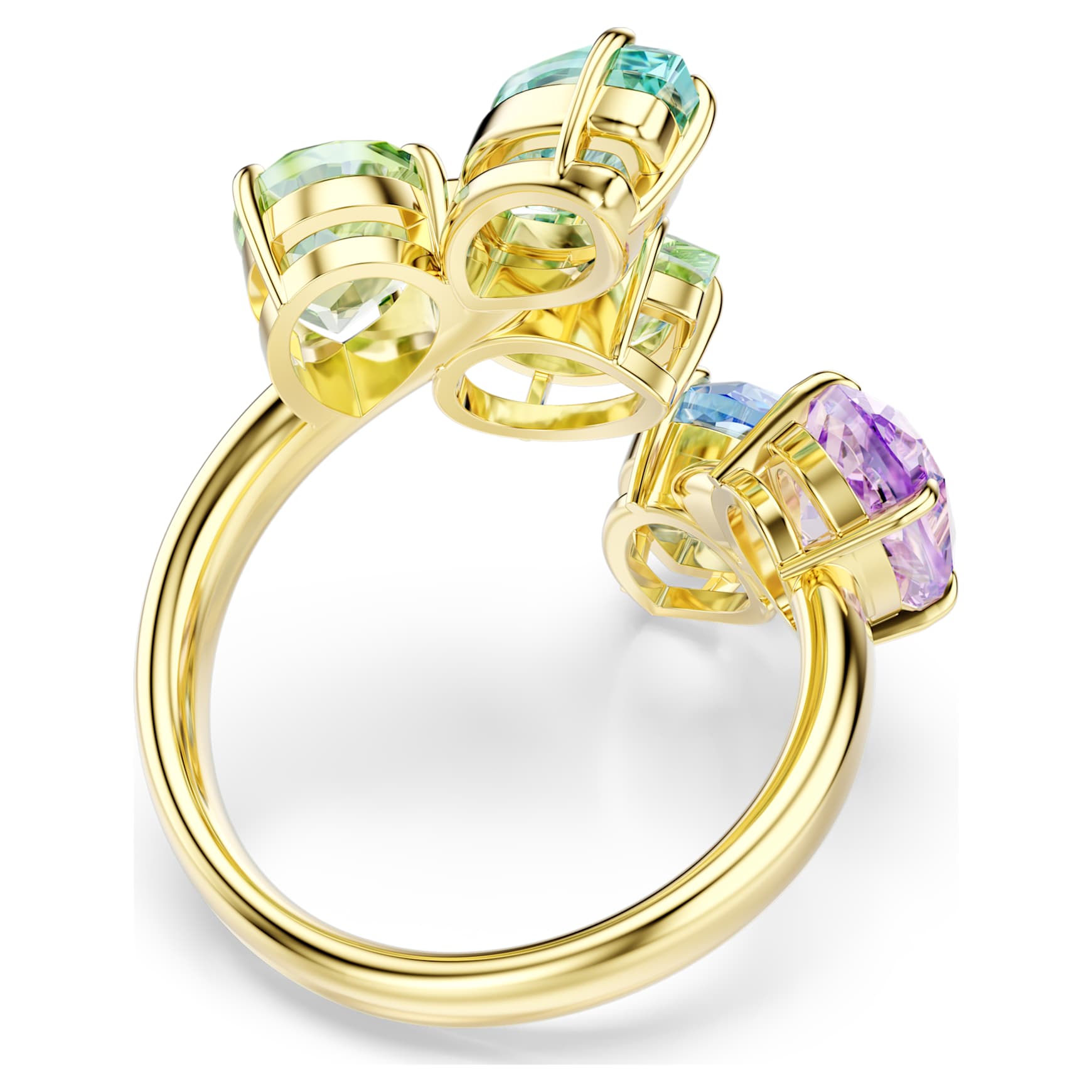 Gema cocktail ring, Mixed cuts, Multicoloured, Gold-tone plated by SWAROVSKI