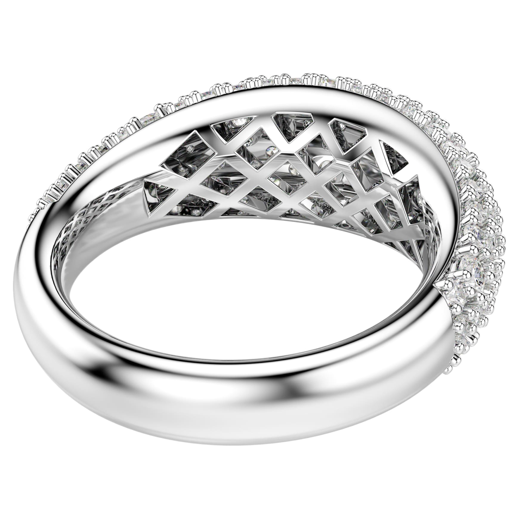 Sublima ring, White, Rhodium plated by SWAROVSKI