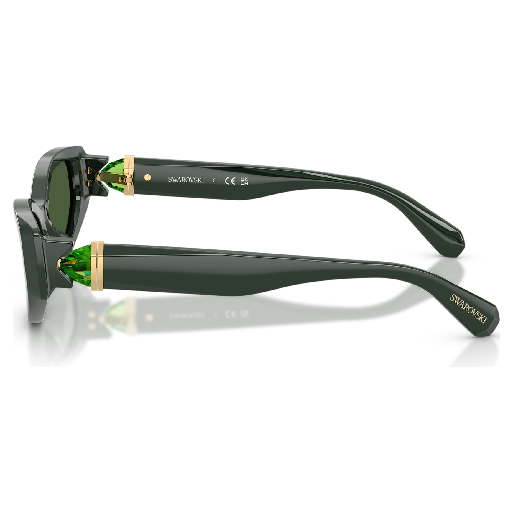 Sunglasses, Cat-Eye shape, SK6045, Green by SWAROVSKI
