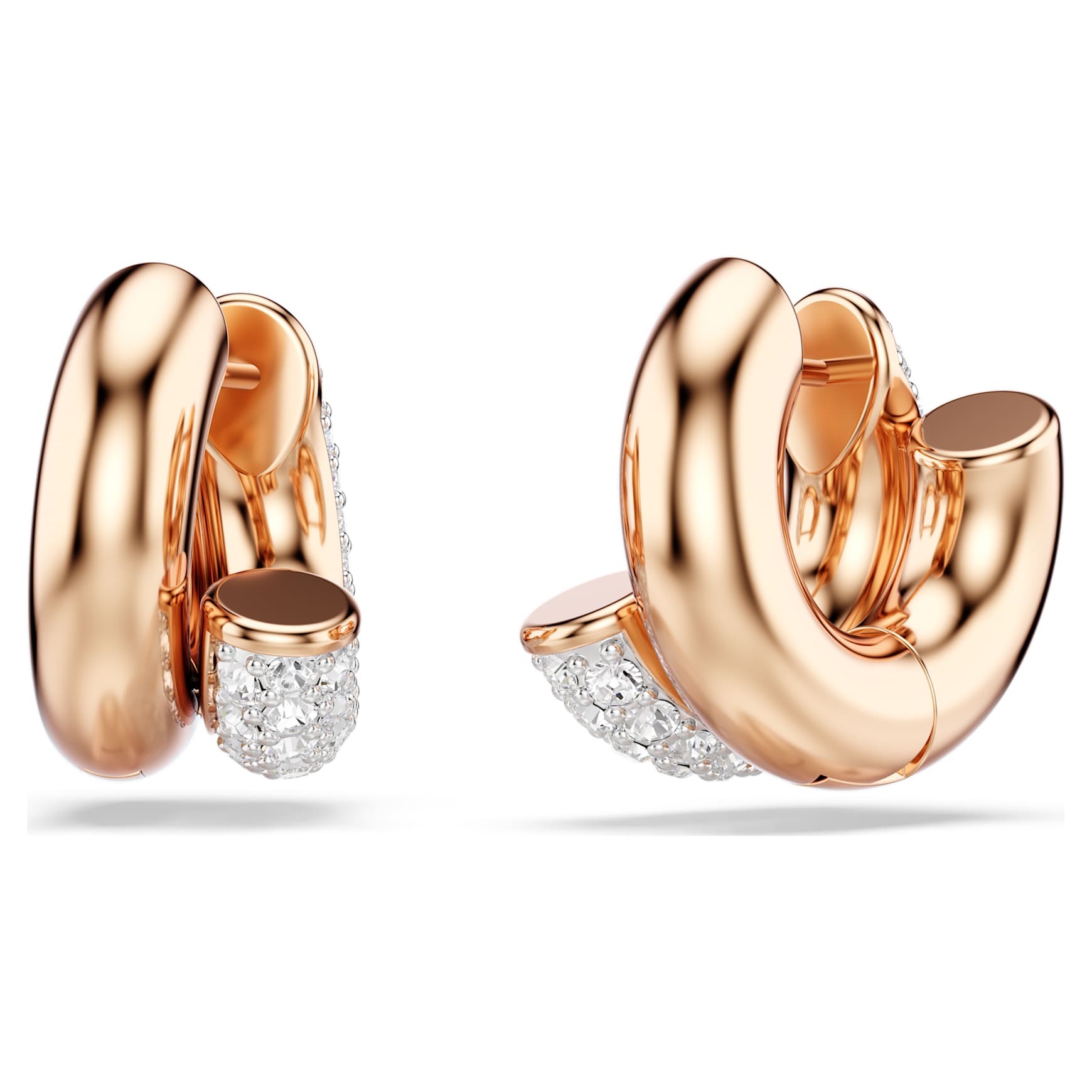 Dextera hoop earrings, Round cut, Mini, White