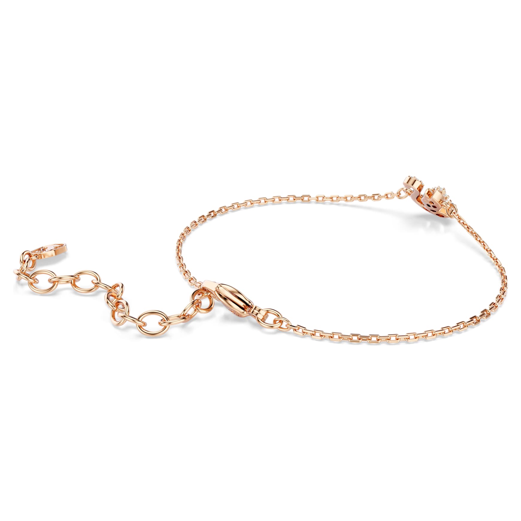 Swan bracelet, Mixed cuts, Swan, White, Rose gold-tone plated by SWAROVSKI