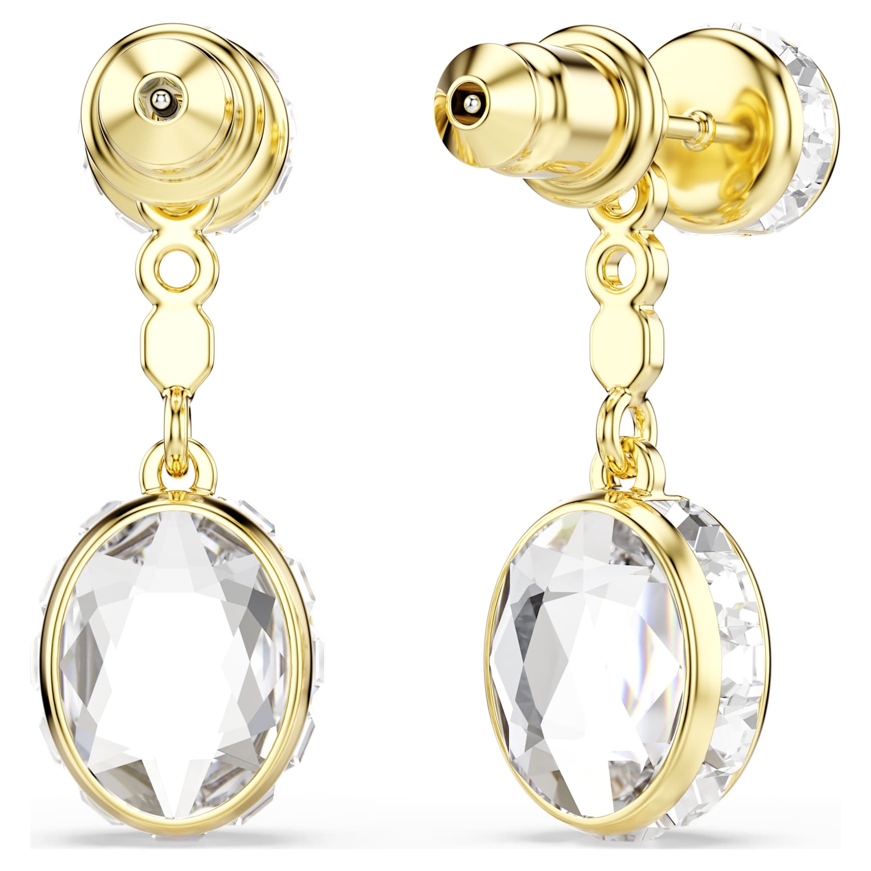 Chroma drop earrings, Mixed cuts, Multicoloured, Gold-tone plated by SWAROVSKI