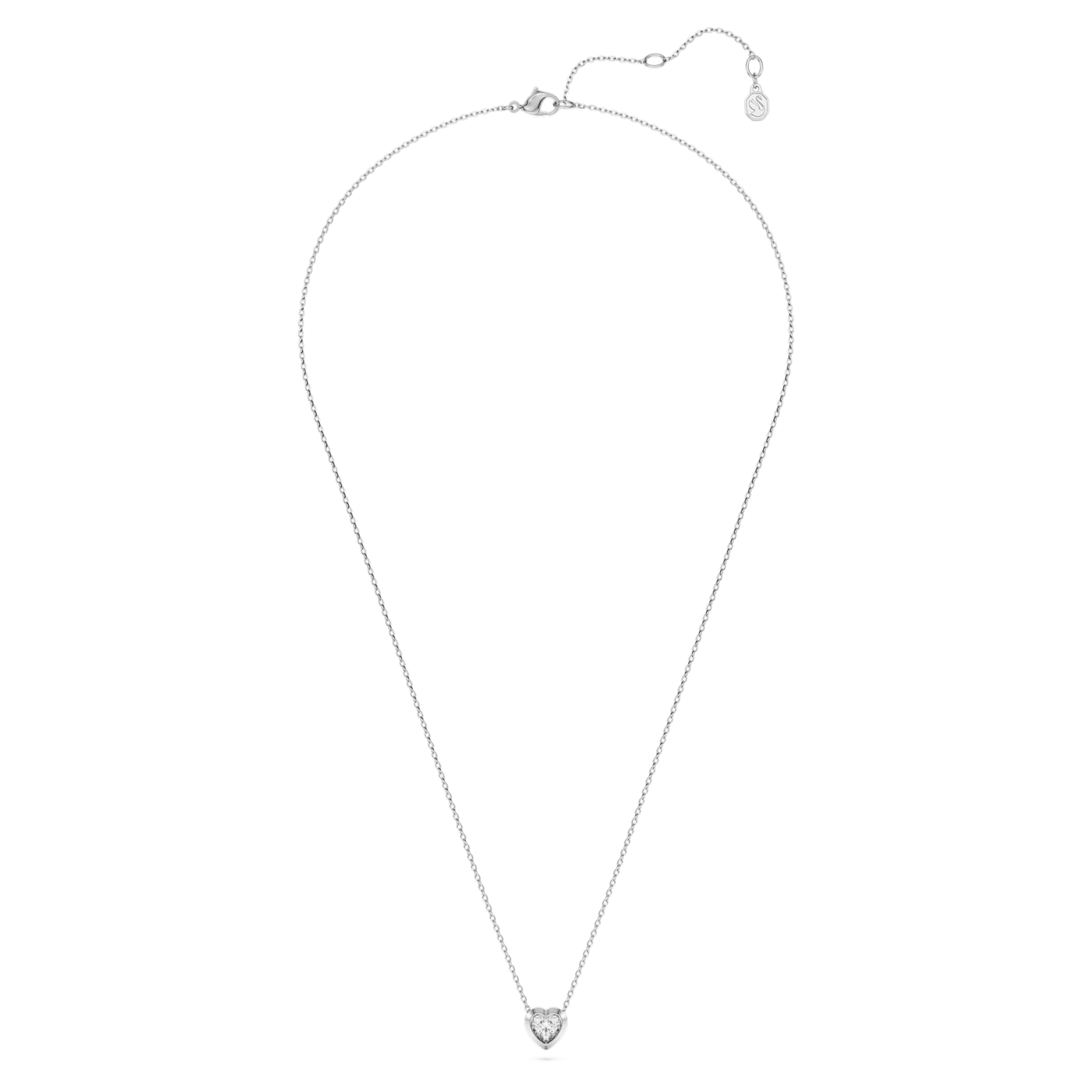 Eternity pendant, Lab-grown diamonds 0.5 ct tw, Heart shape, Sterling silver by SWAROVSKI