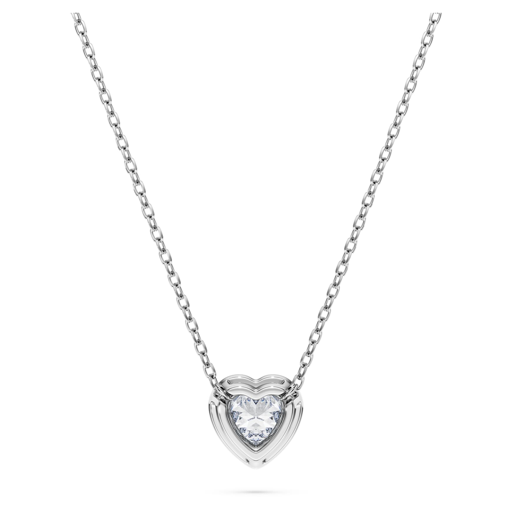 Eternity pendant, Lab-grown diamonds 0.5 ct tw, Heart shape, Sterling silver by SWAROVSKI