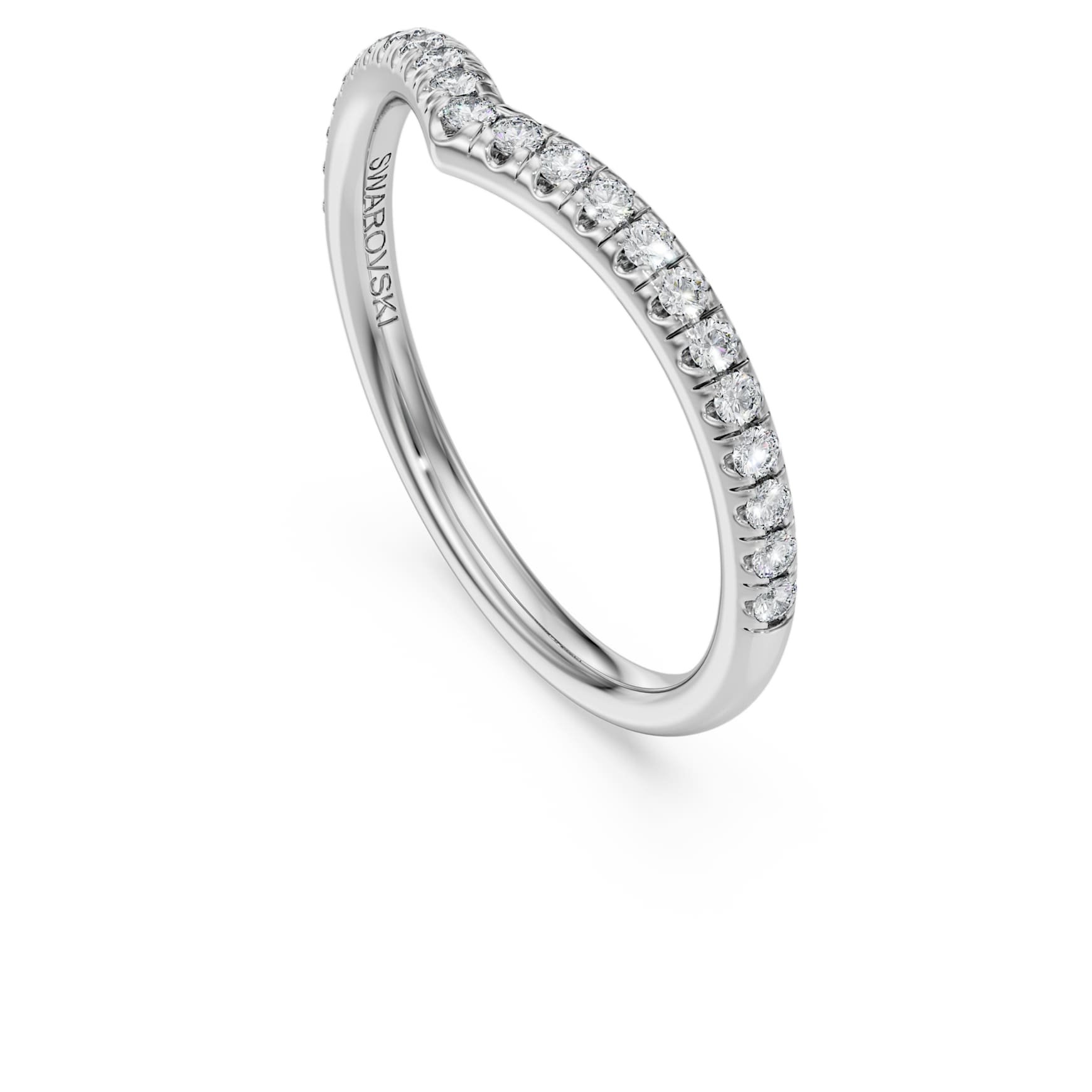 Eternity V band ring, Lab-grown diamonds 0.25 ct tw, Round shape, 14K white gold by SWAROVSKI