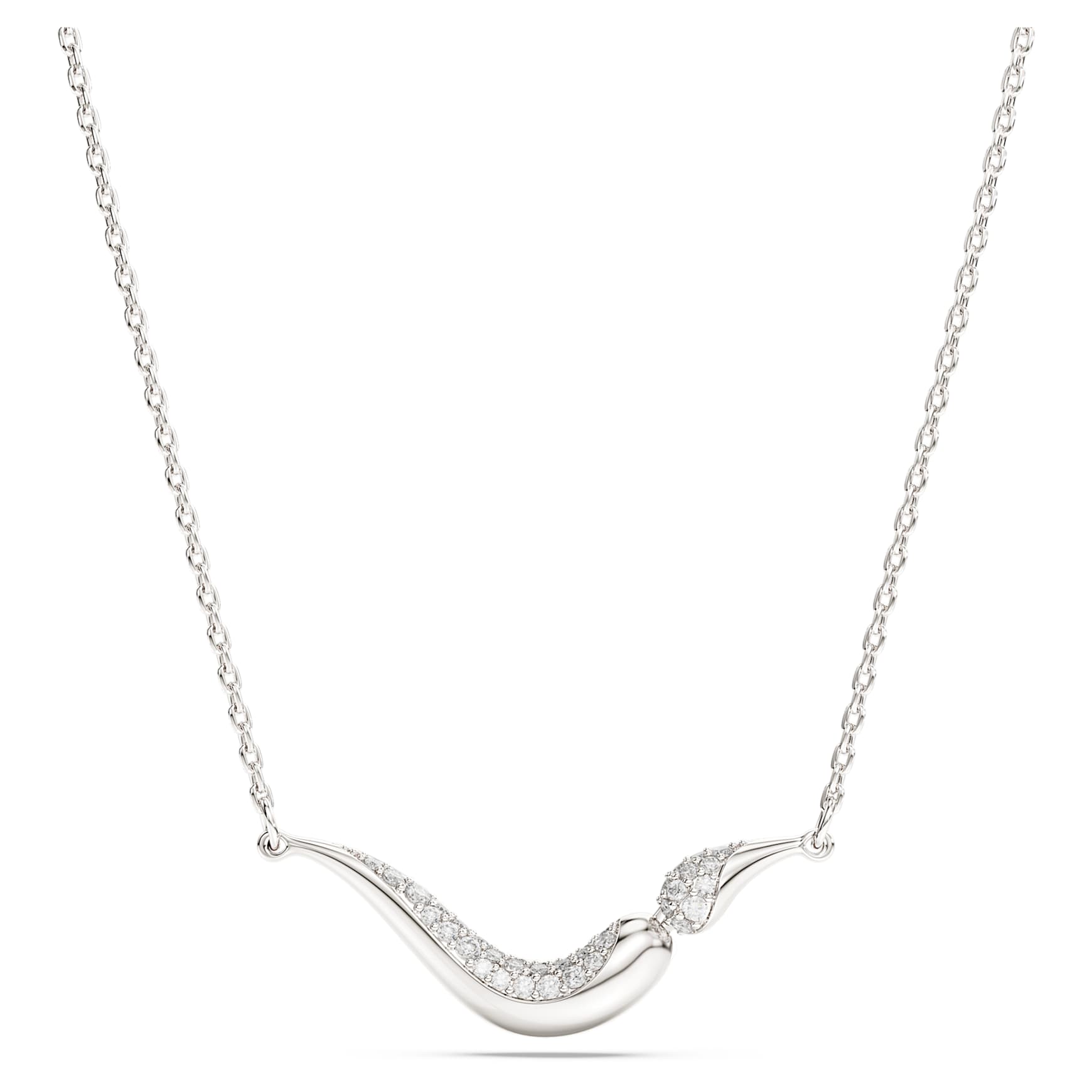 Swarovski Classica necklace, Round cut, White, Sterling silver