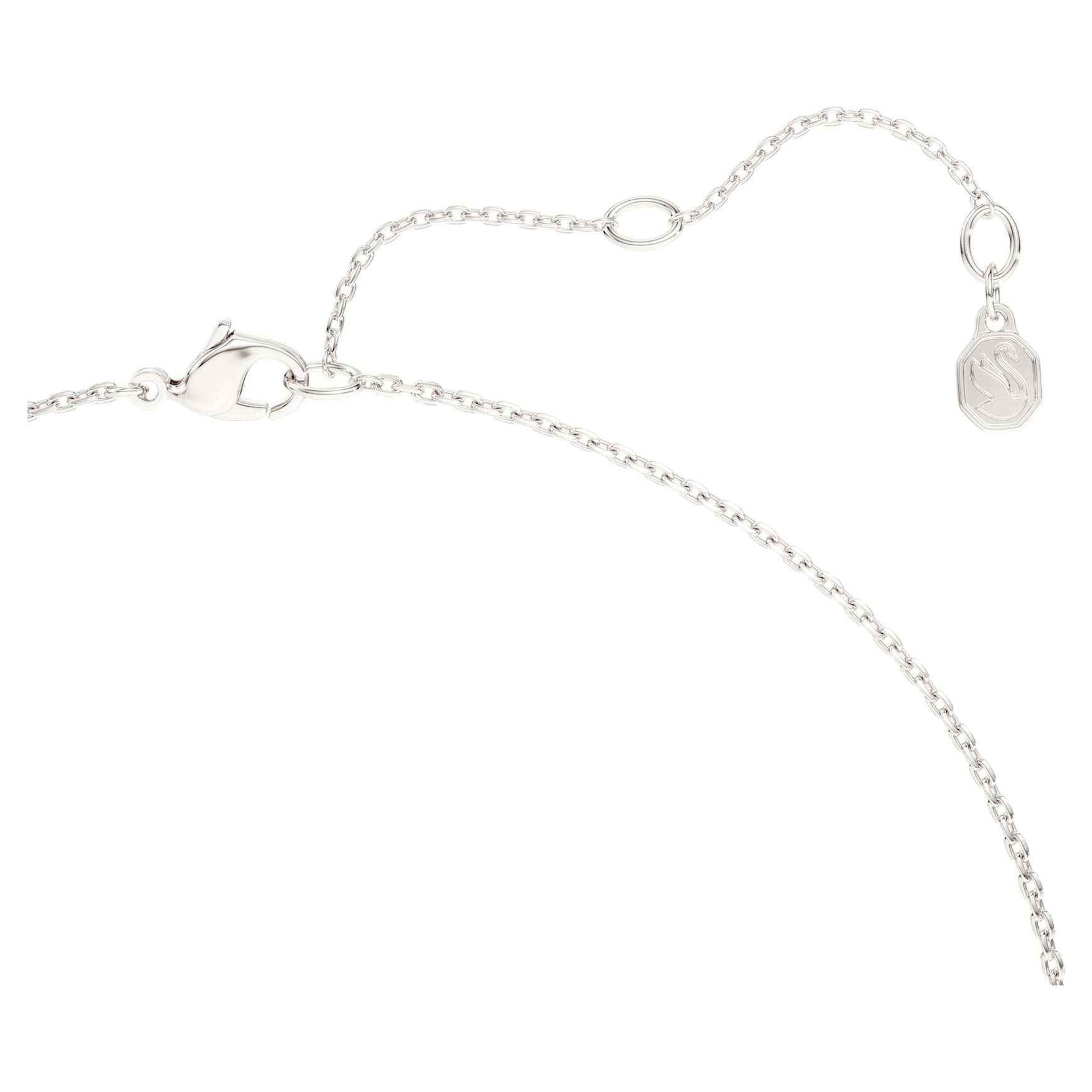 Classica necklace, Round cut, White, Sterling silver