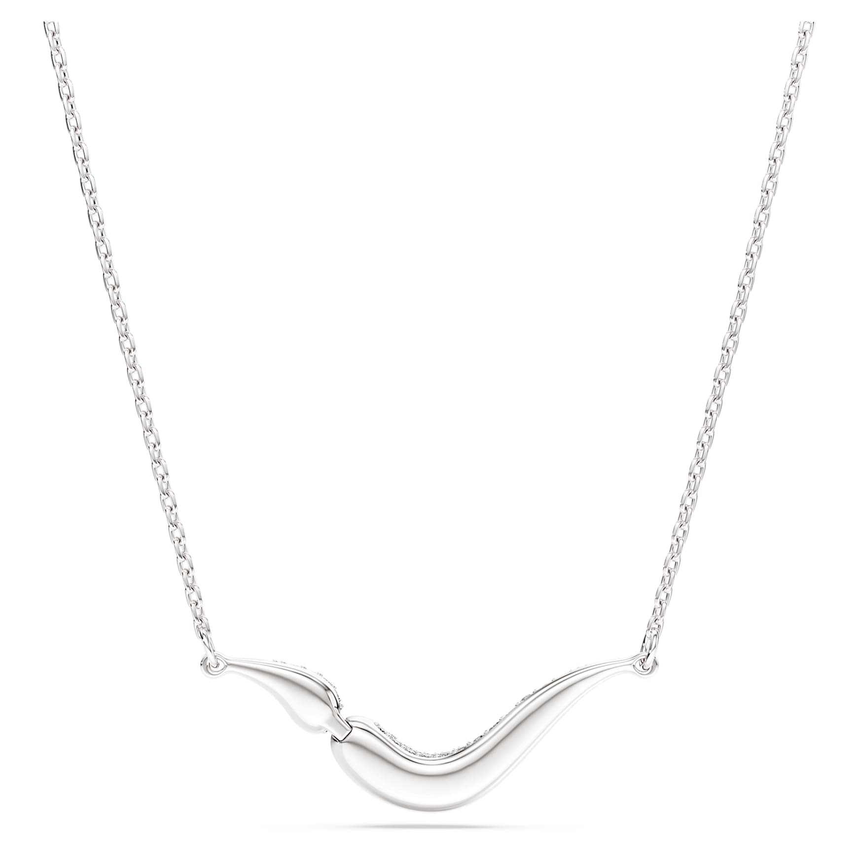 Swarovski Classica necklace, Round cut, White, Sterling silver