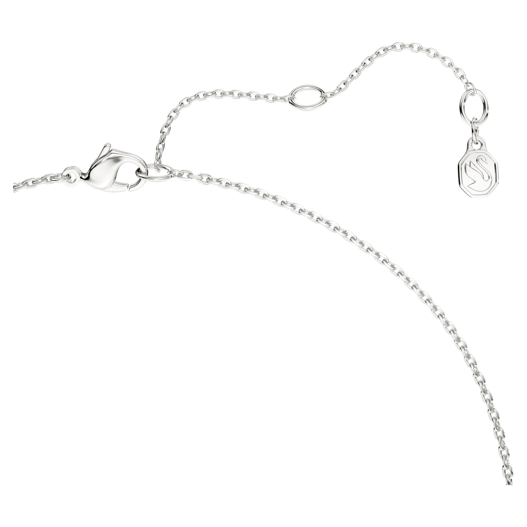 Classica pendant, Round cut, Interlocking, White, Sterling silver