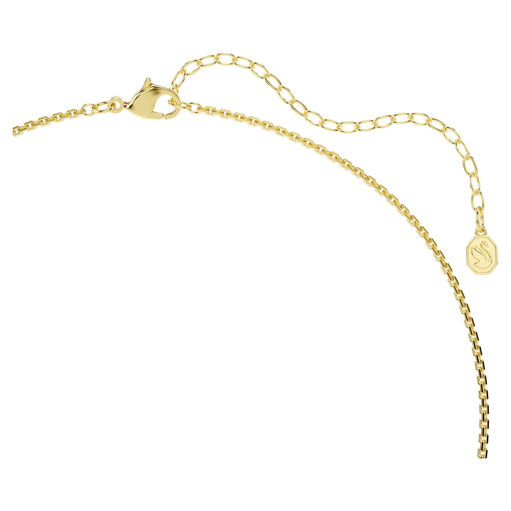 Hyperbola necklace, Round cut, White, Gold-tone plated by SWAROVSKI