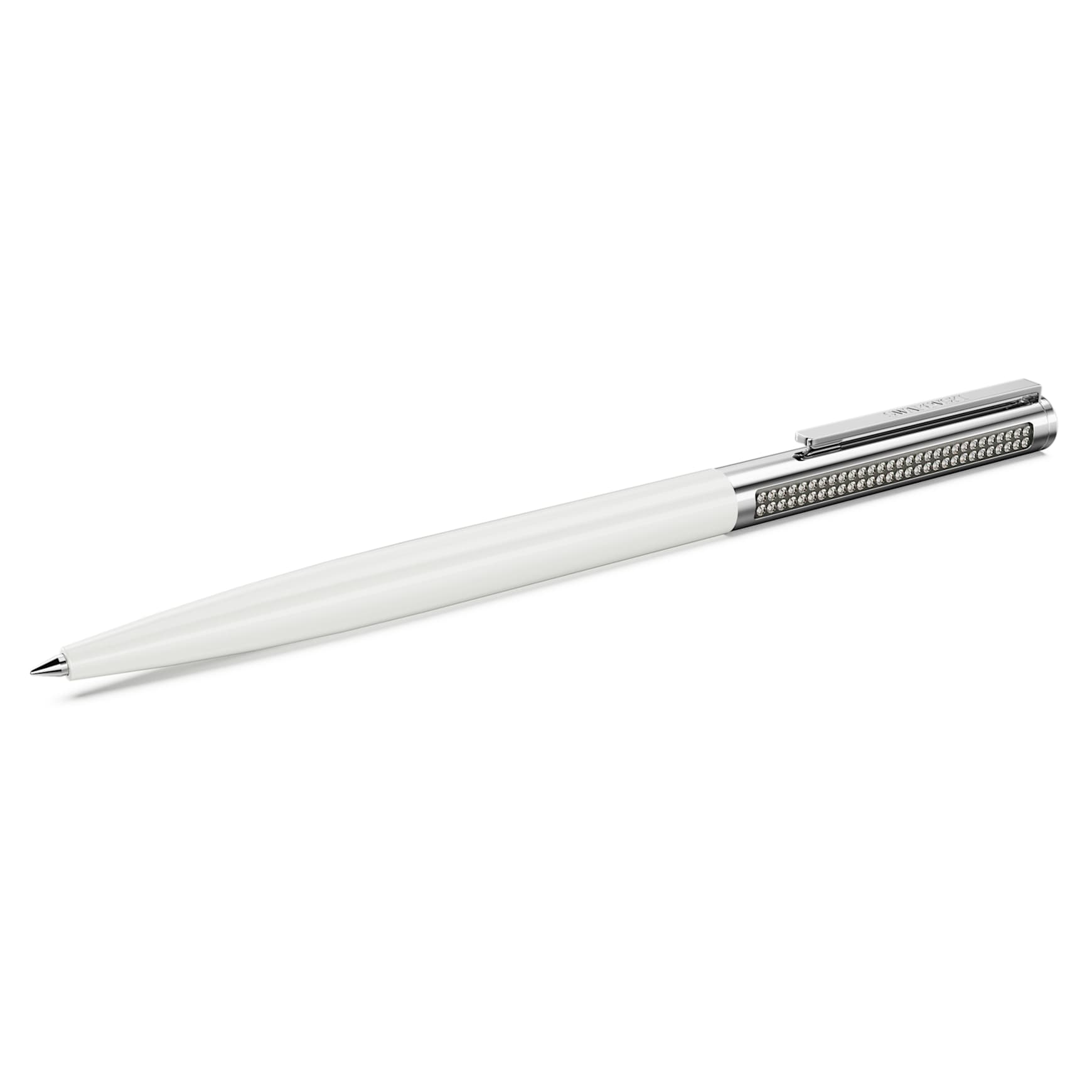 Matrix Tennis ballpoint pen, White, Chrome plated by SWAROVSKI