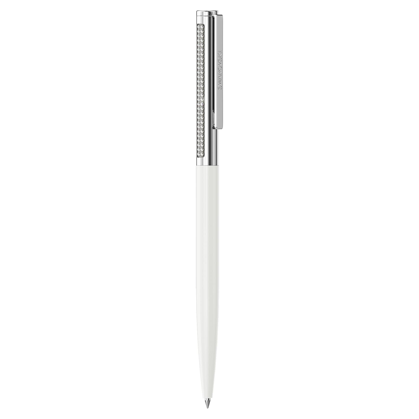 Matrix Tennis ballpoint pen, White, Chrome plated by SWAROVSKI