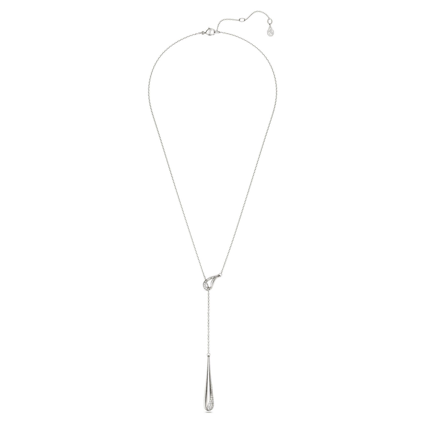 Swarovski Classica Y pendant, Round cut, White, Sterling silver