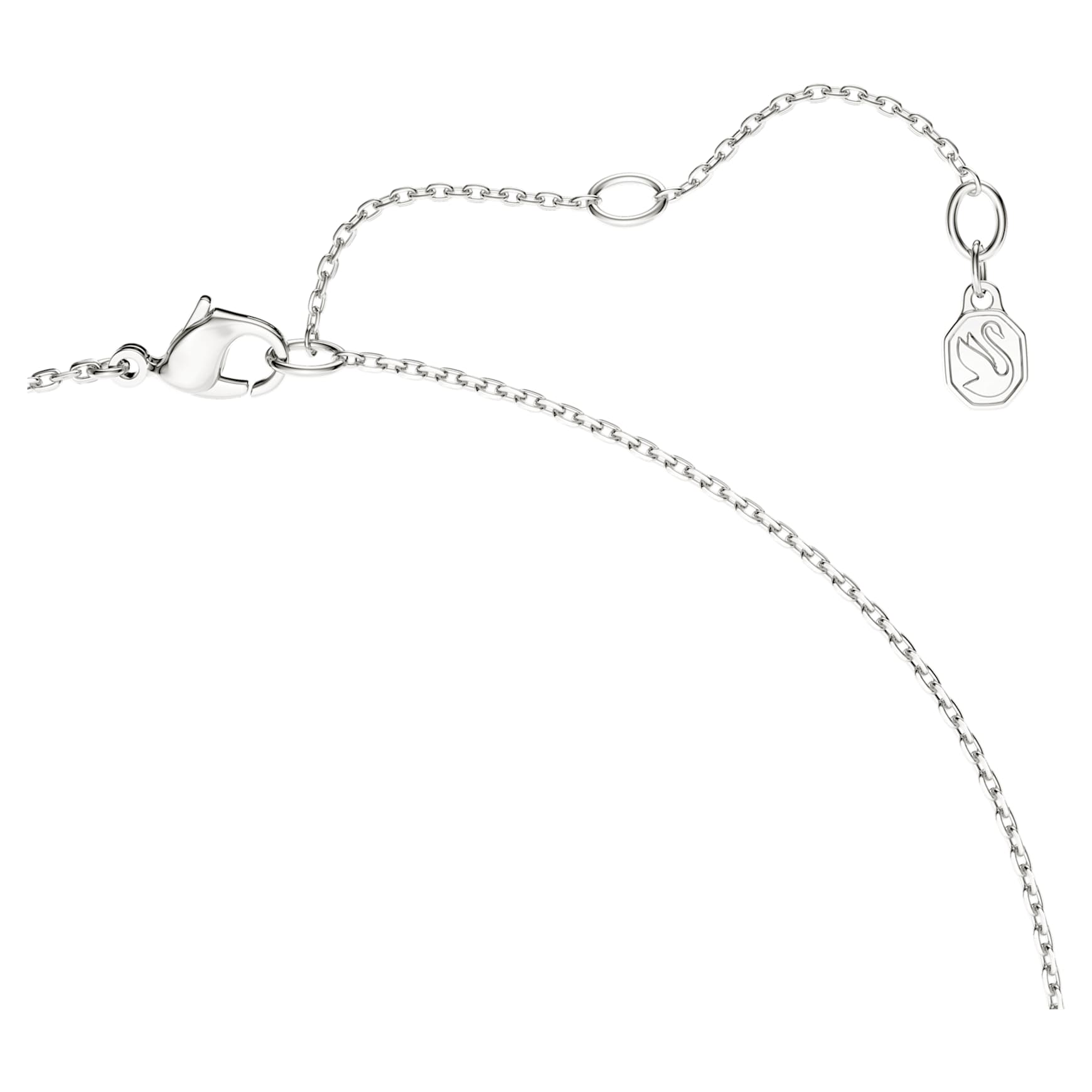 Swarovski Classica Y pendant, Round cut, White, Sterling silver