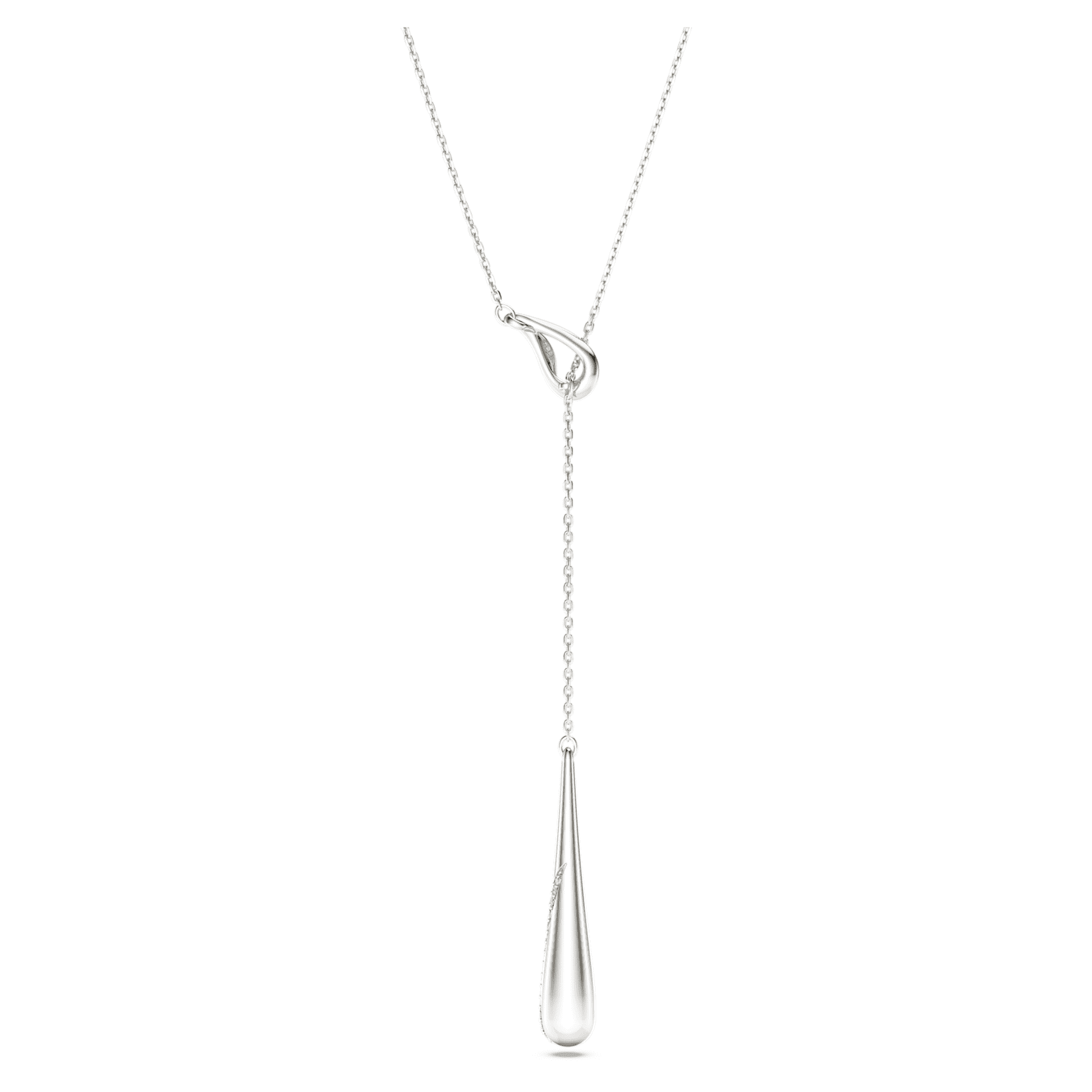 Classica Y pendant, Round cut, White, Sterling silver