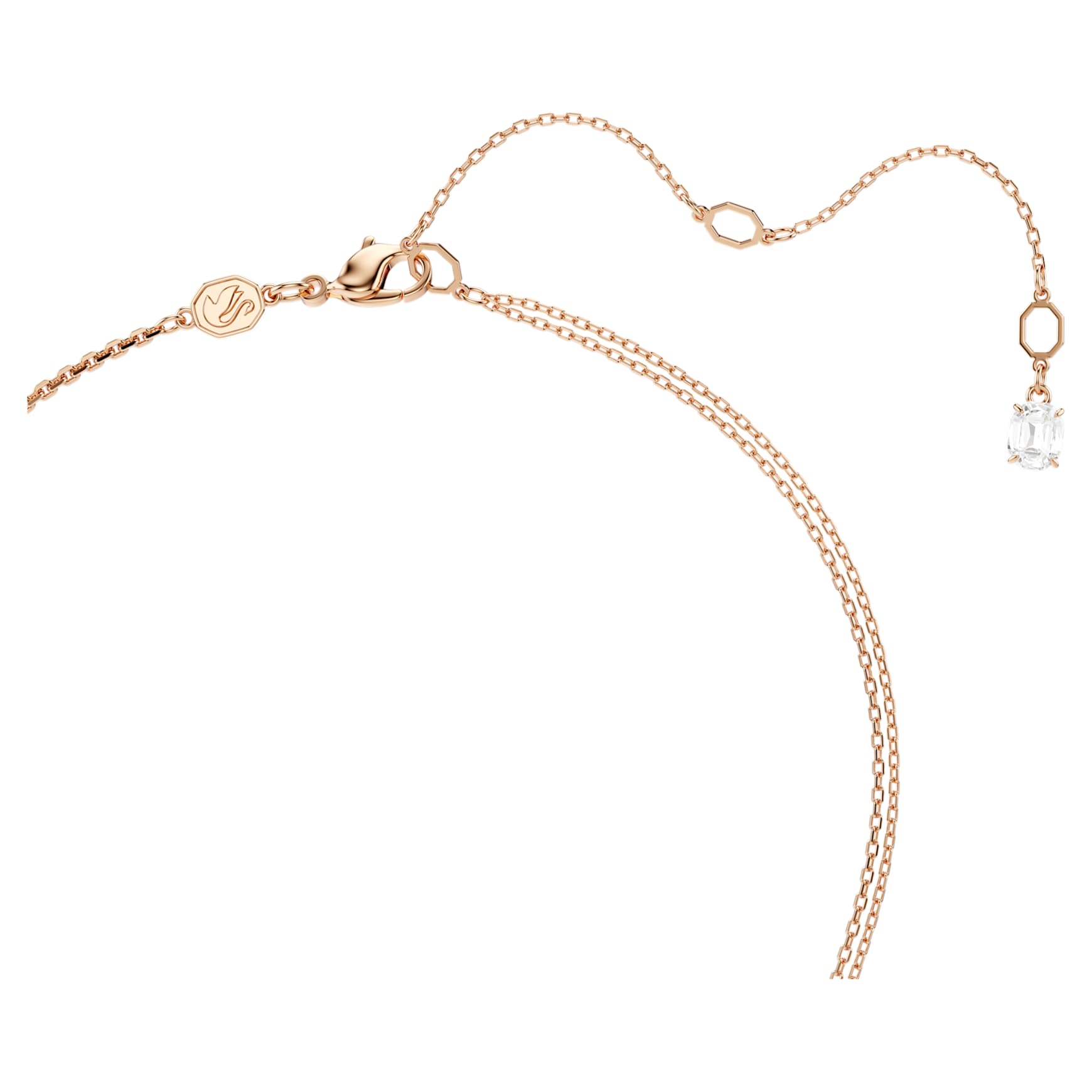 Symbolica pendant, Pavé, Horseshoe, White, 18K rose gold finish