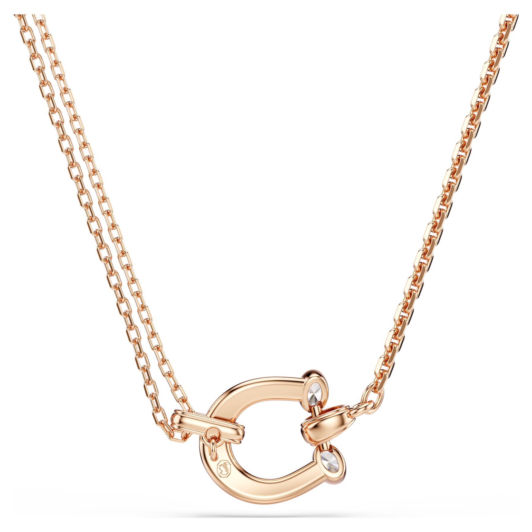 Symbolica pendant, Pavé, Horseshoe, White, Rose gold-tone plated by SWAROVSKI
