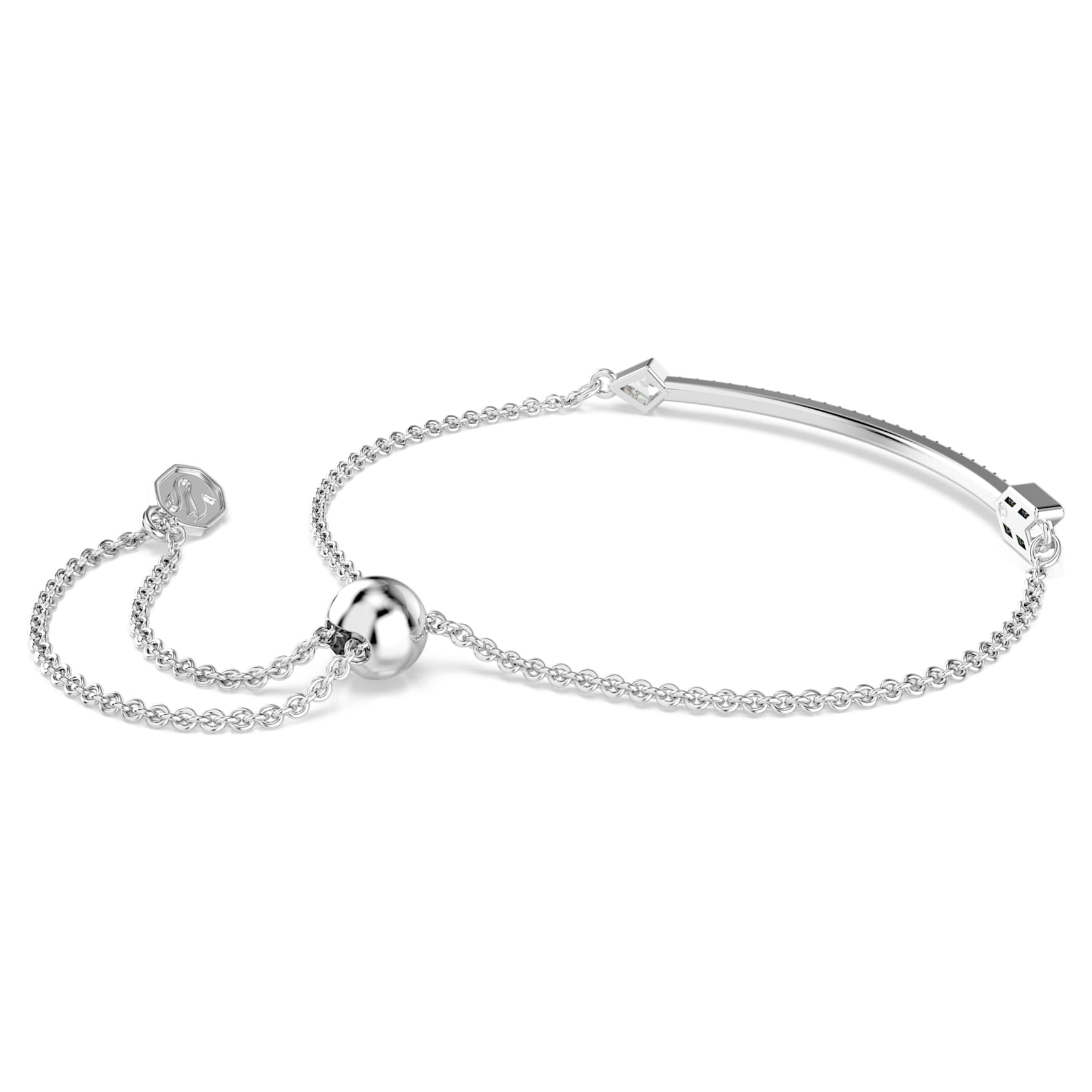 Idyllia bracelet, Mixed cuts, Arrow, White, Rhodium plated by SWAROVSKI