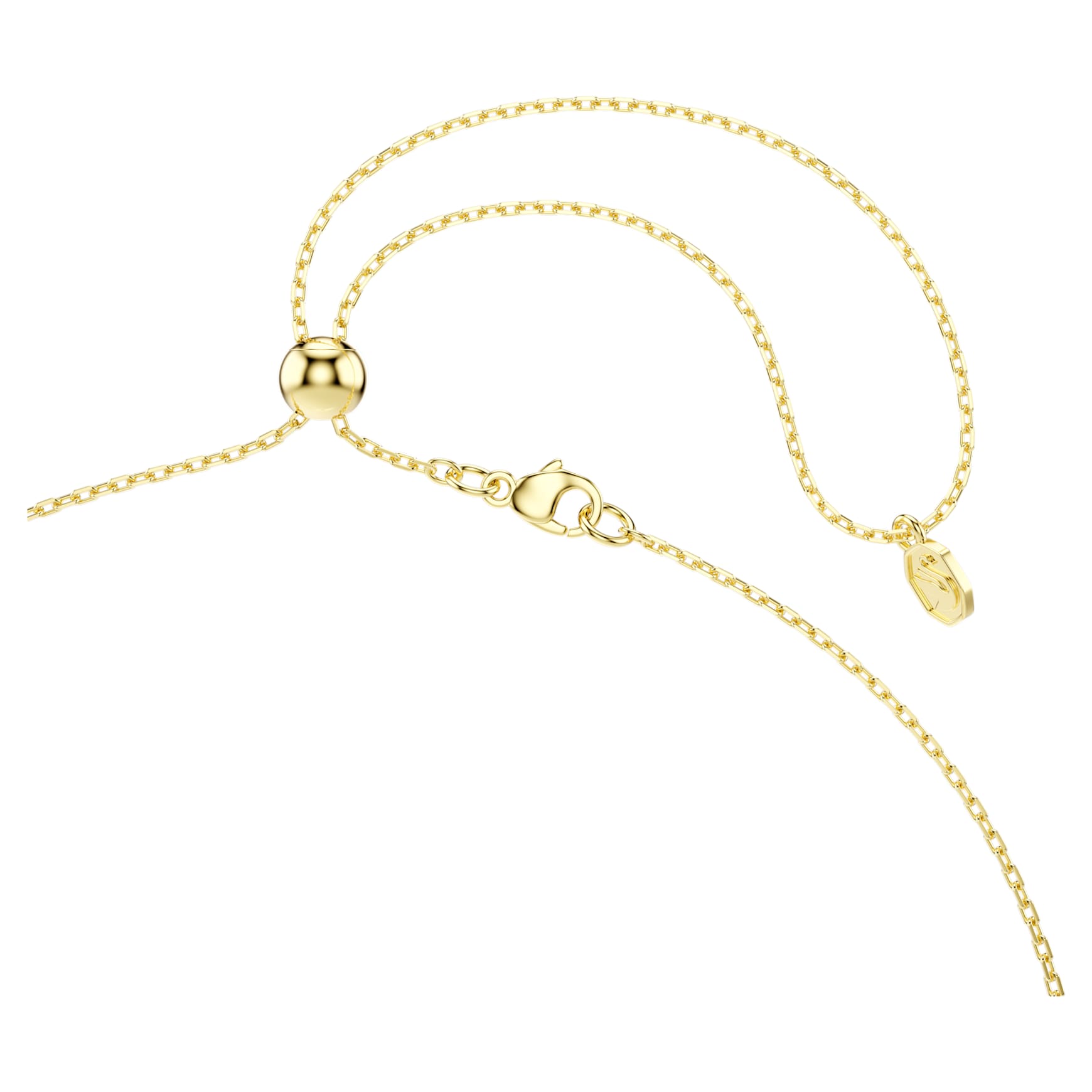 Gema pendant, Mixed cuts, Dangling crystals, Multicoloured, 18K gold finish