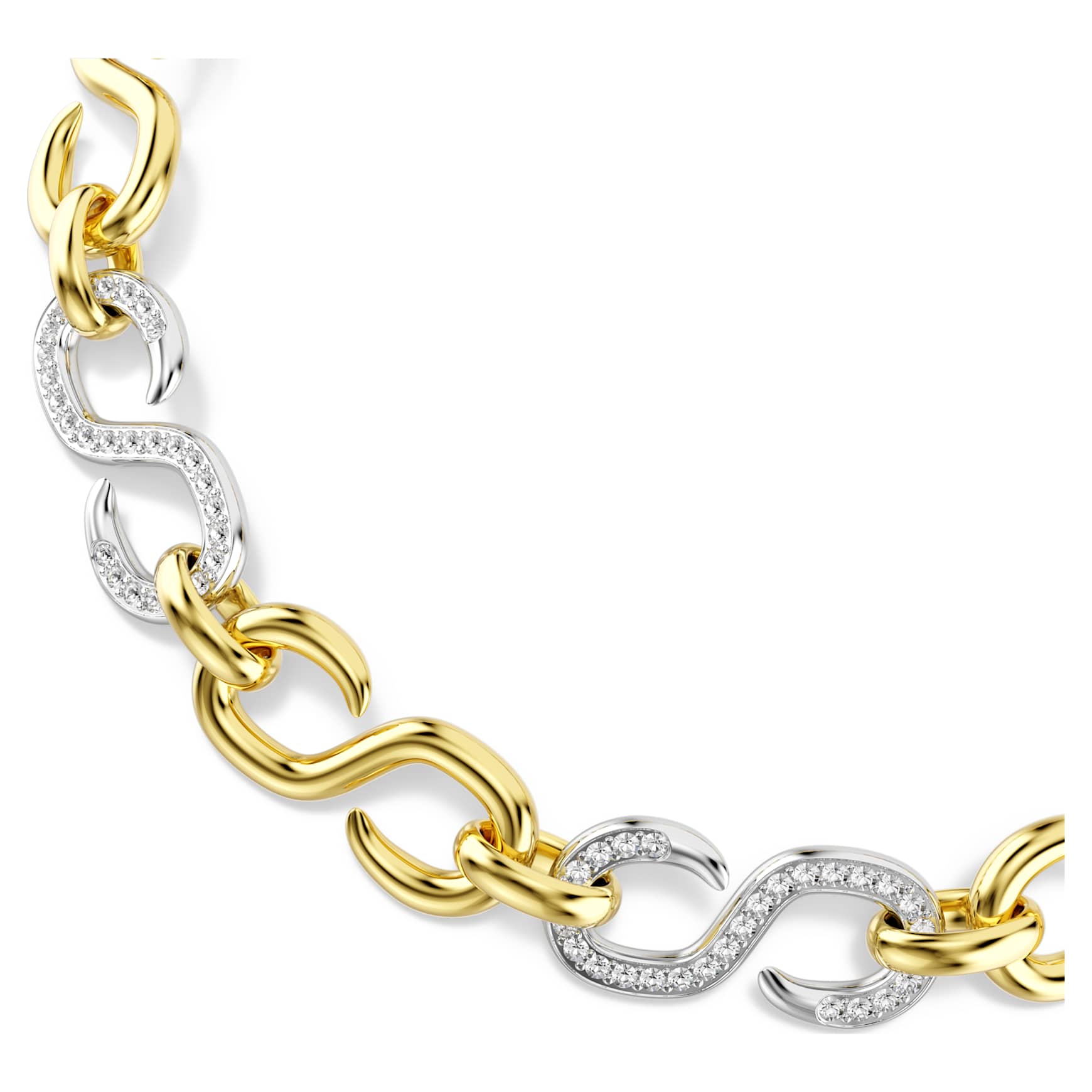 Dextera necklace, Round cut, Chain, White, Mixed metal finish by SWAROVSKI